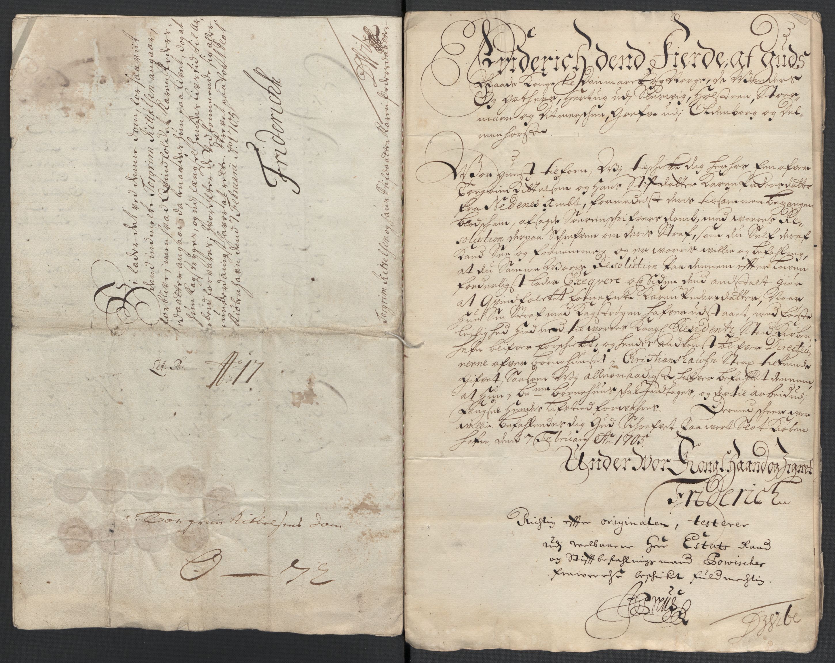 Rentekammeret inntil 1814, Reviderte regnskaper, Fogderegnskap, AV/RA-EA-4092/R39/L2317: Fogderegnskap Nedenes, 1704-1705, p. 524