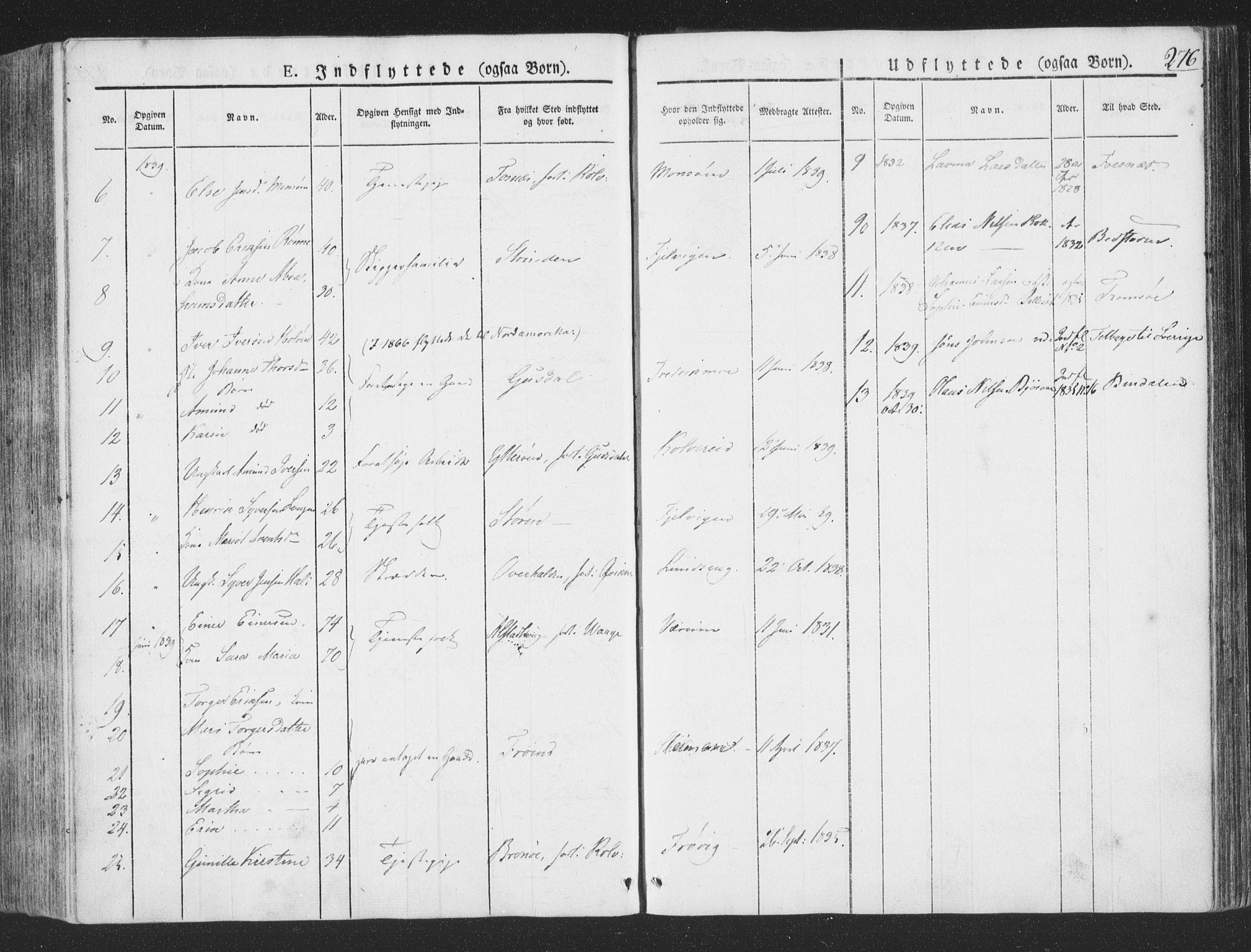 Ministerialprotokoller, klokkerbøker og fødselsregistre - Nord-Trøndelag, SAT/A-1458/780/L0639: Parish register (official) no. 780A04, 1830-1844, p. 276