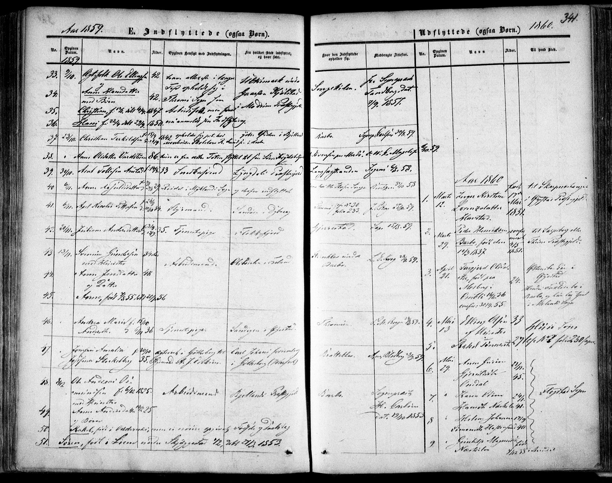 Tromøy sokneprestkontor, SAK/1111-0041/F/Fa/L0006: Parish register (official) no. A 6, 1855-1863, p. 341