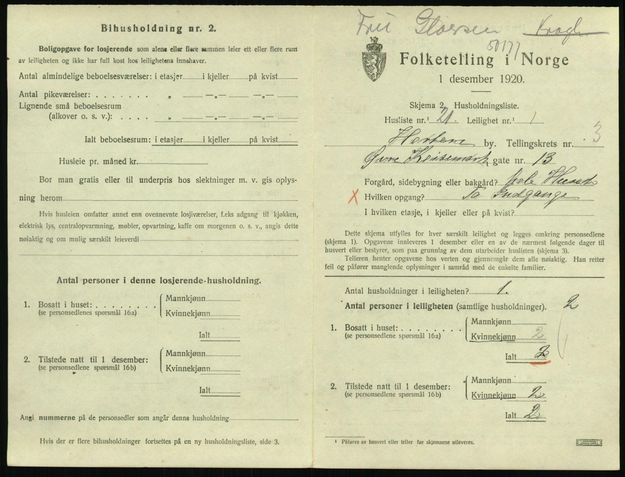 SAKO, 1920 census for Horten, 1920, p. 4201