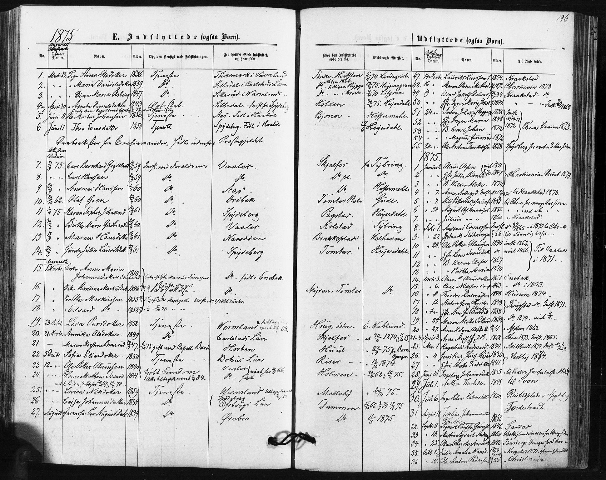 Hobøl prestekontor Kirkebøker, AV/SAO-A-2002/F/Fa/L0004: Parish register (official) no. I 4, 1865-1877, p. 196