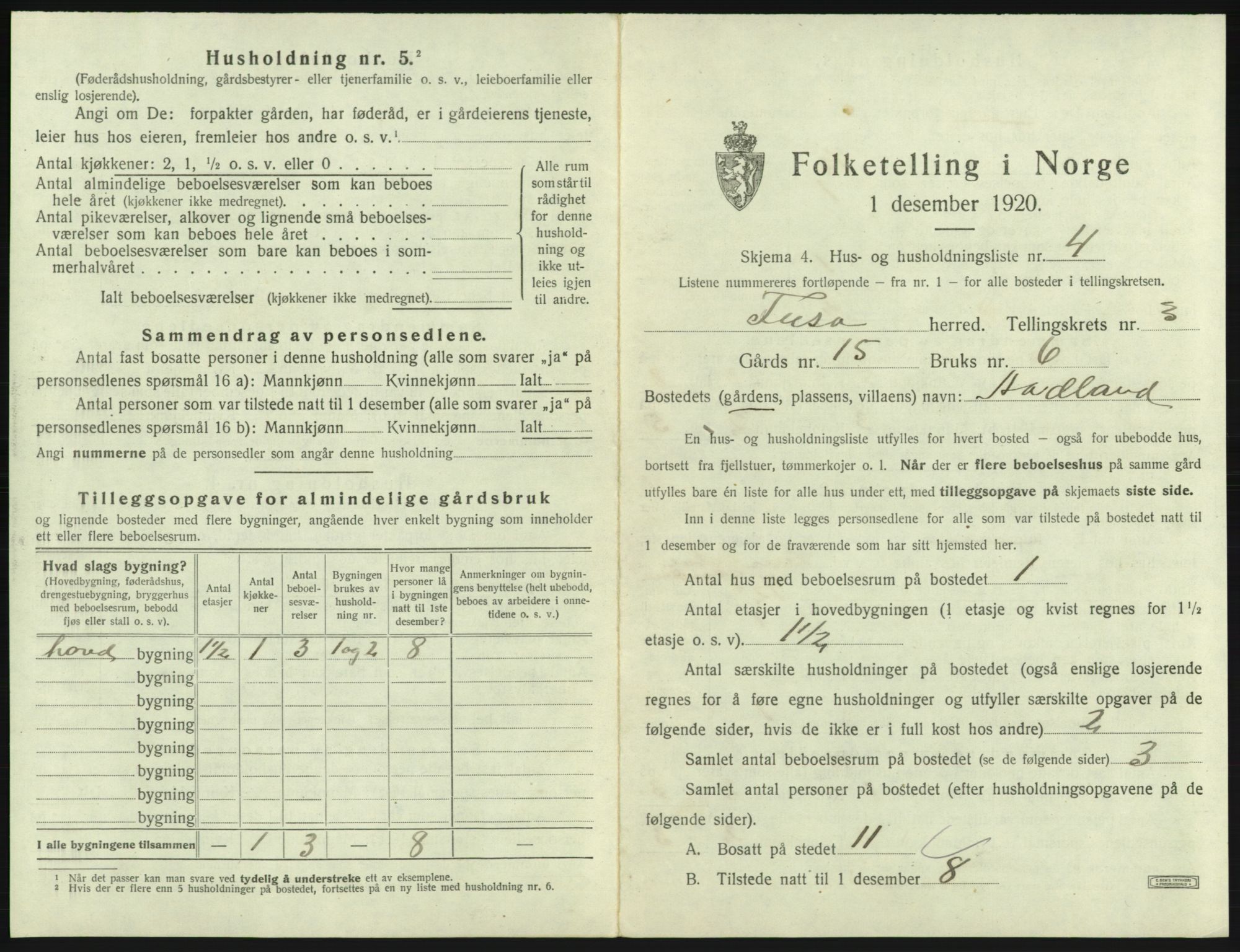 SAB, 1920 census for Fusa, 1920, p. 146