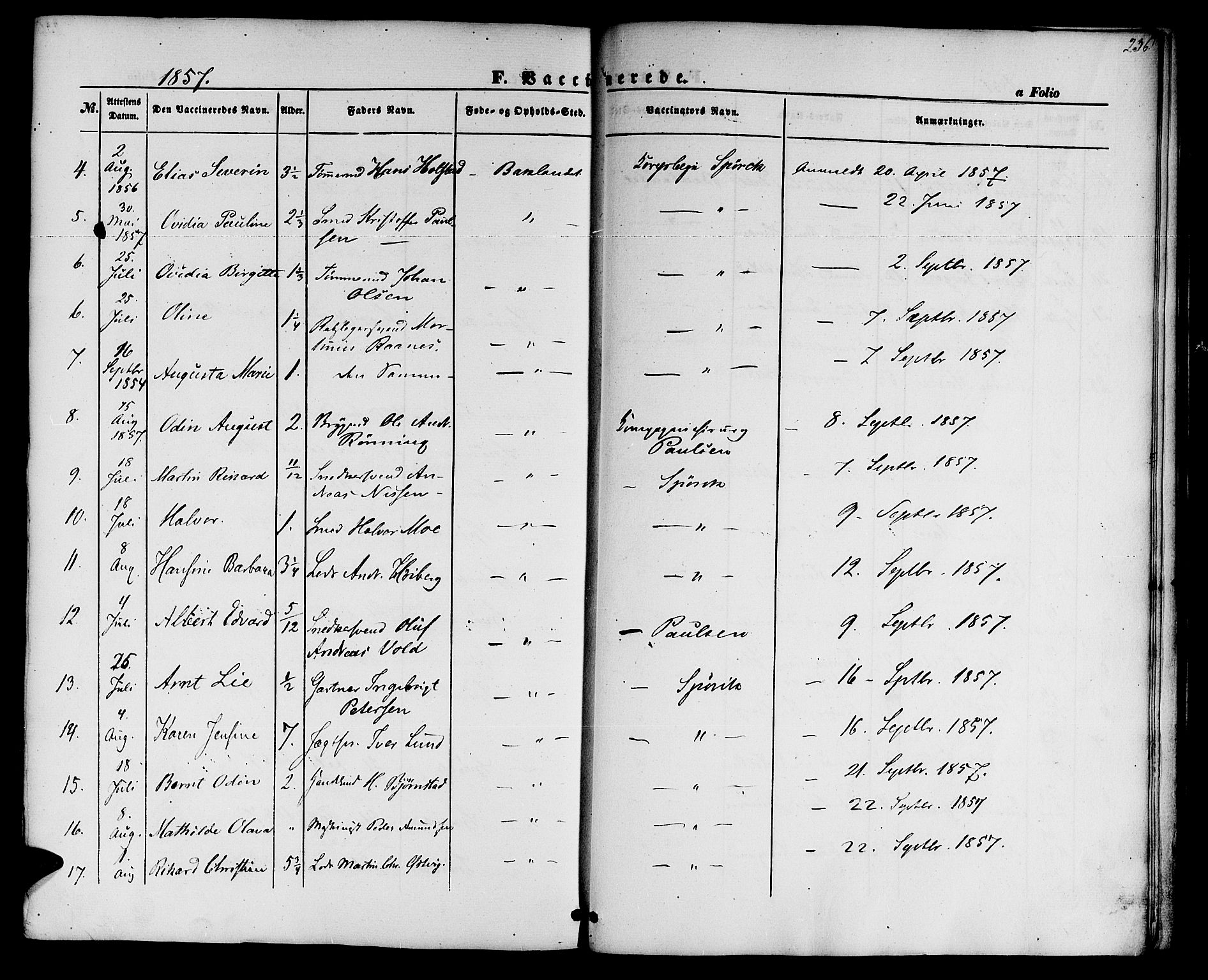 Ministerialprotokoller, klokkerbøker og fødselsregistre - Sør-Trøndelag, SAT/A-1456/604/L0184: Parish register (official) no. 604A05, 1851-1860, p. 236