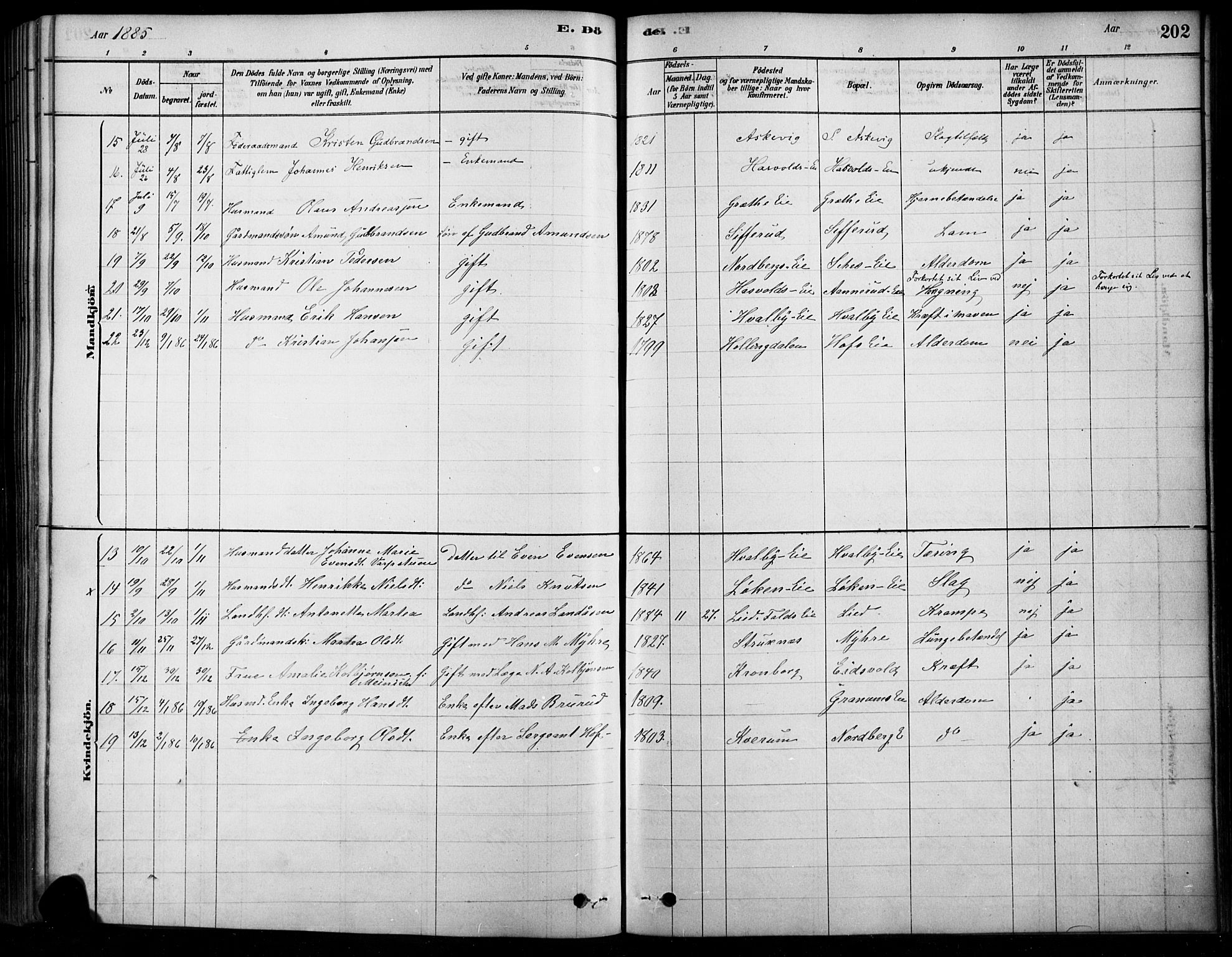 Søndre Land prestekontor, SAH/PREST-122/K/L0003: Parish register (official) no. 3, 1878-1894, p. 202