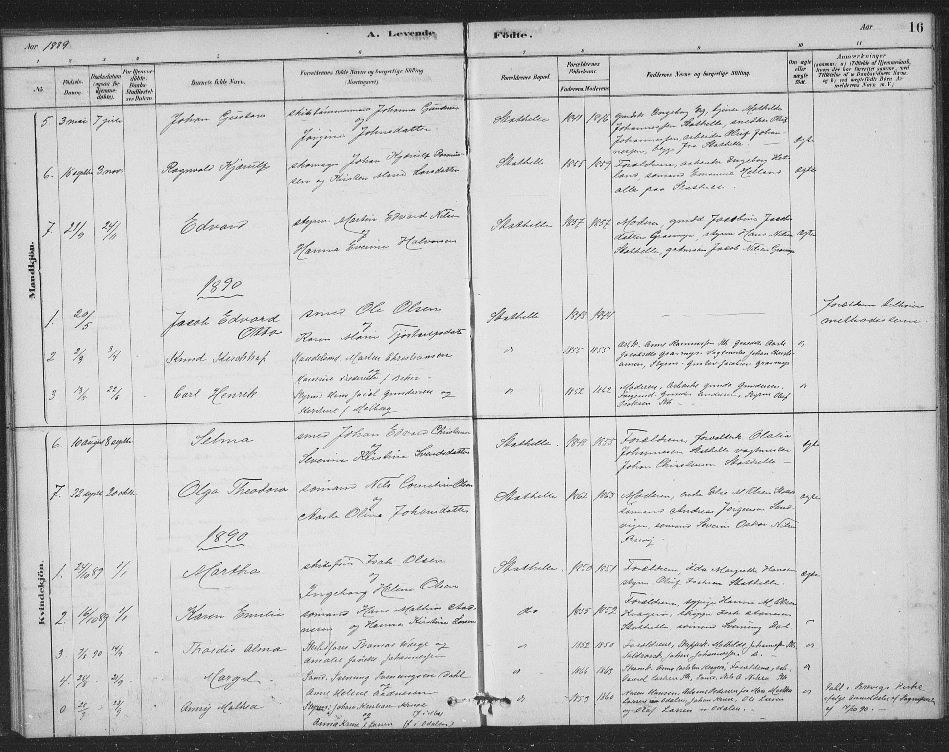 Bamble kirkebøker, SAKO/A-253/F/Fb/L0001: Parish register (official) no. II 1, 1878-1899, p. 16