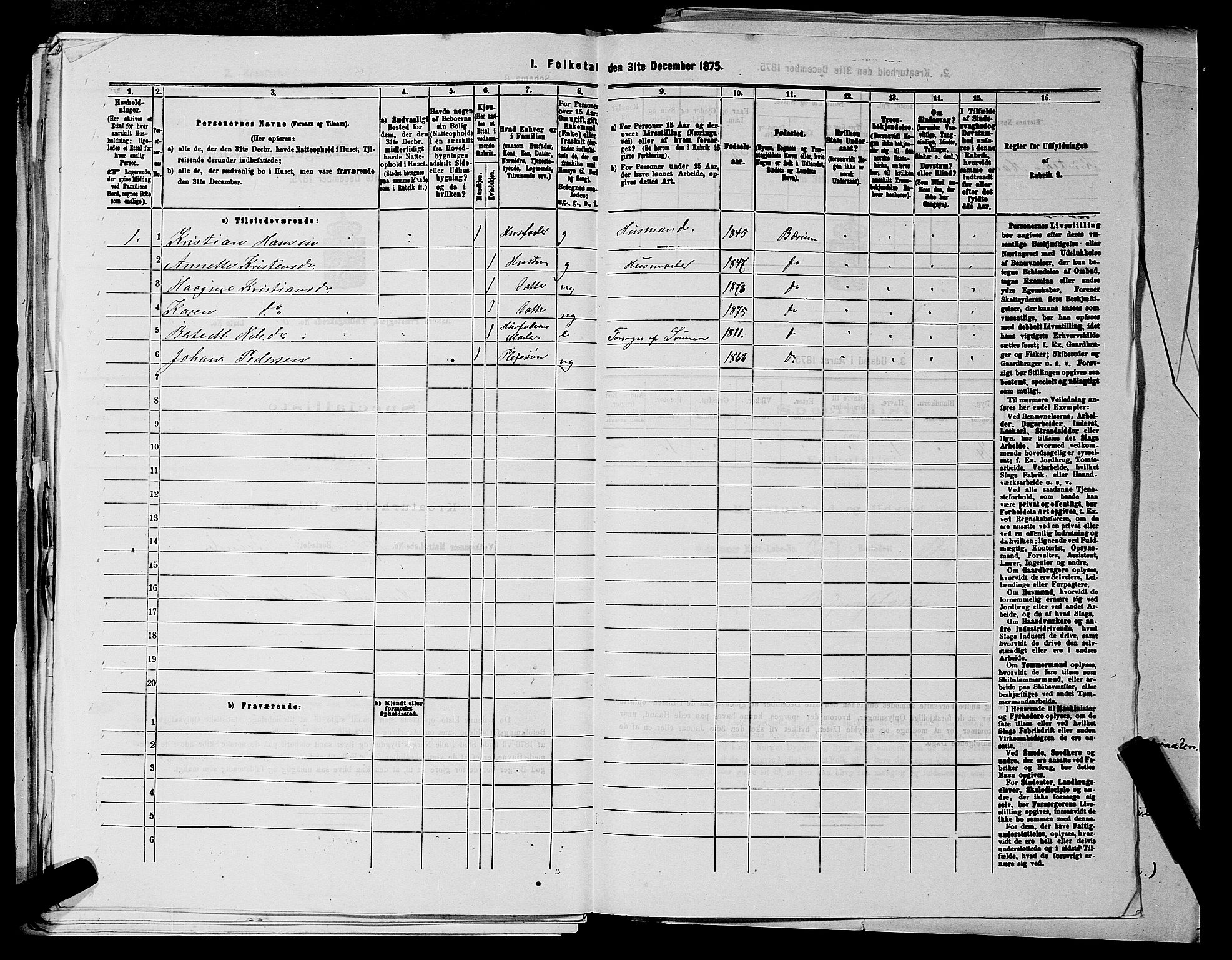 RA, 1875 census for 0220P Asker, 1875, p. 1380