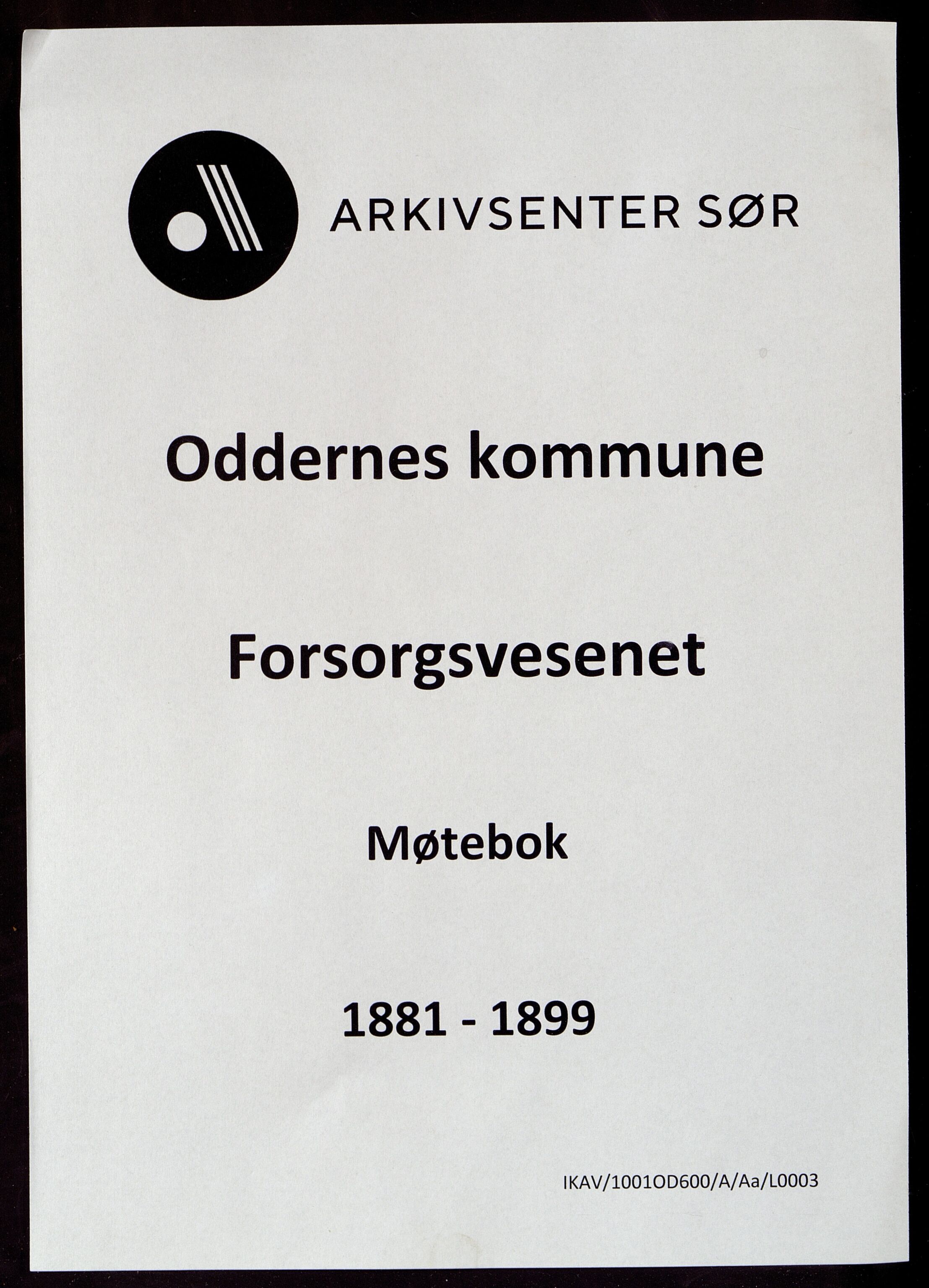 Oddernes kommune - Forsorgsvesenet, ARKSOR/1001OD600/A/Aa/L0003: Møtebok, 1881-1899