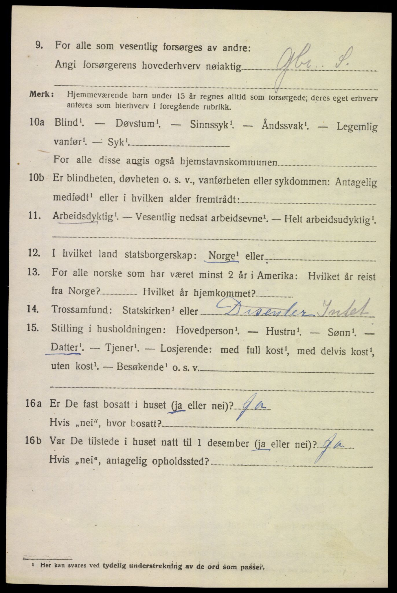 SAK, 1920 census for Konsmo, 1920, p. 1629