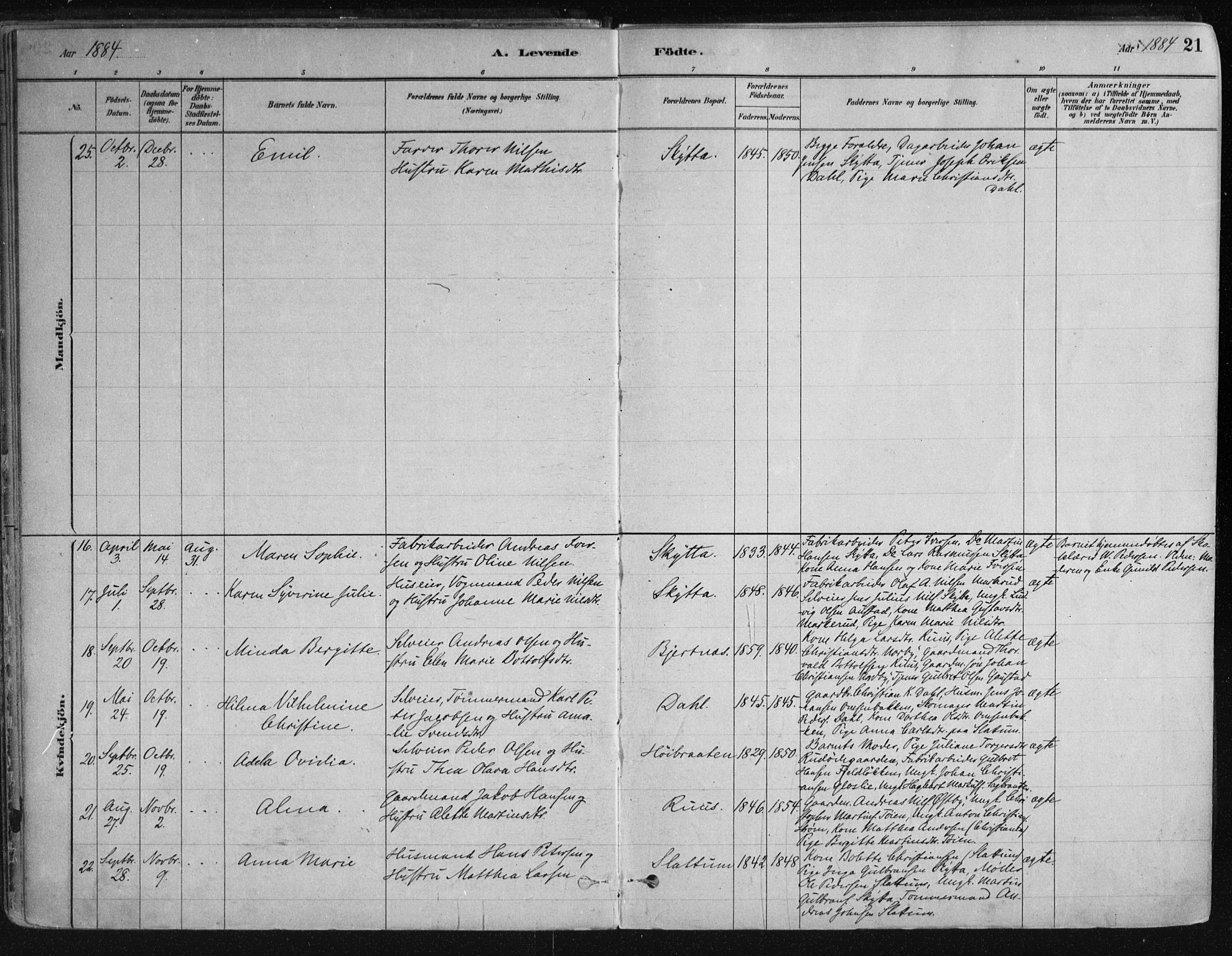 Nittedal prestekontor Kirkebøker, AV/SAO-A-10365a/F/Fa/L0007: Parish register (official) no. I 7, 1879-1901, p. 21