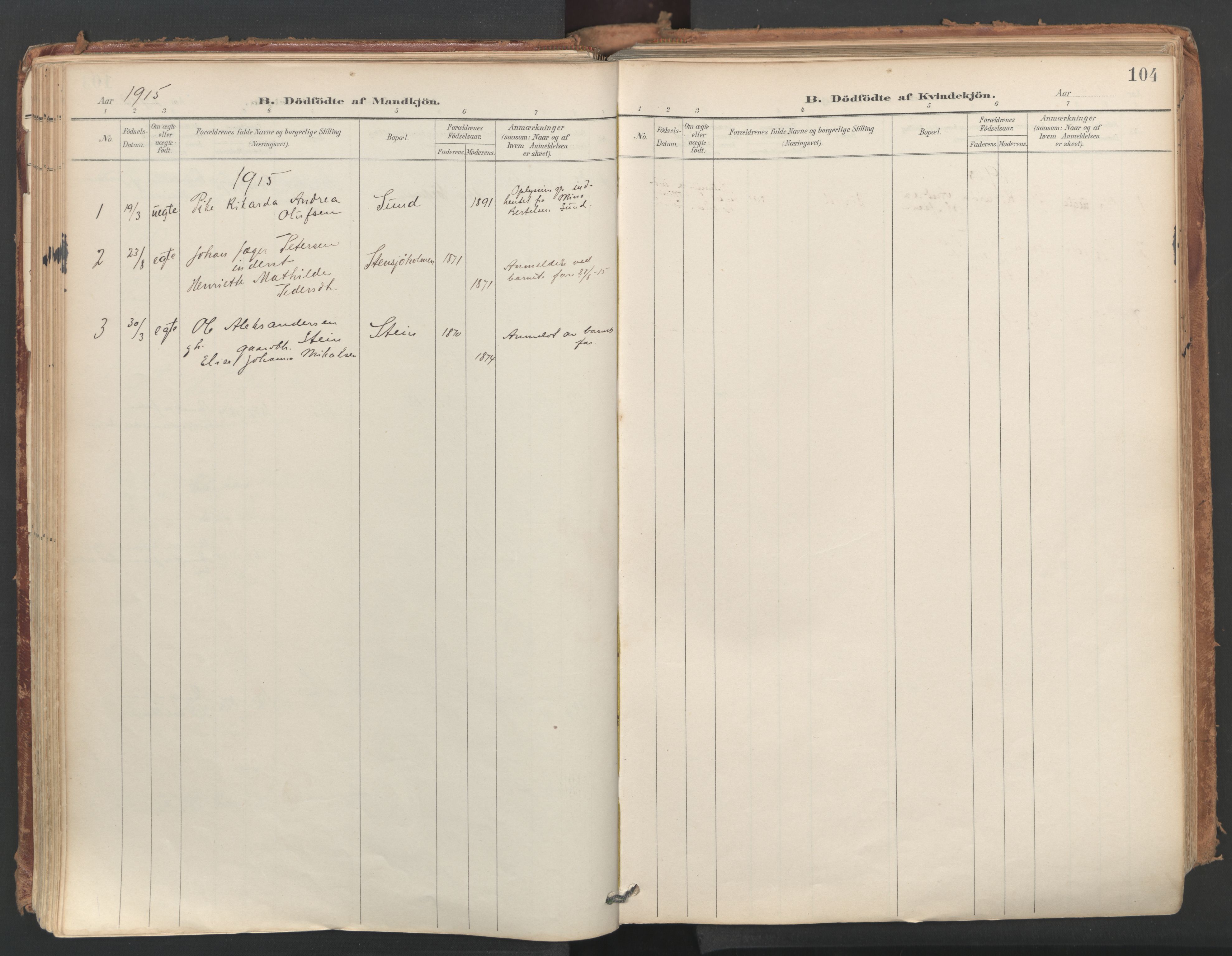 Ministerialprotokoller, klokkerbøker og fødselsregistre - Nordland, SAT/A-1459/812/L0180: Parish register (official) no. 812A09, 1901-1915, p. 104