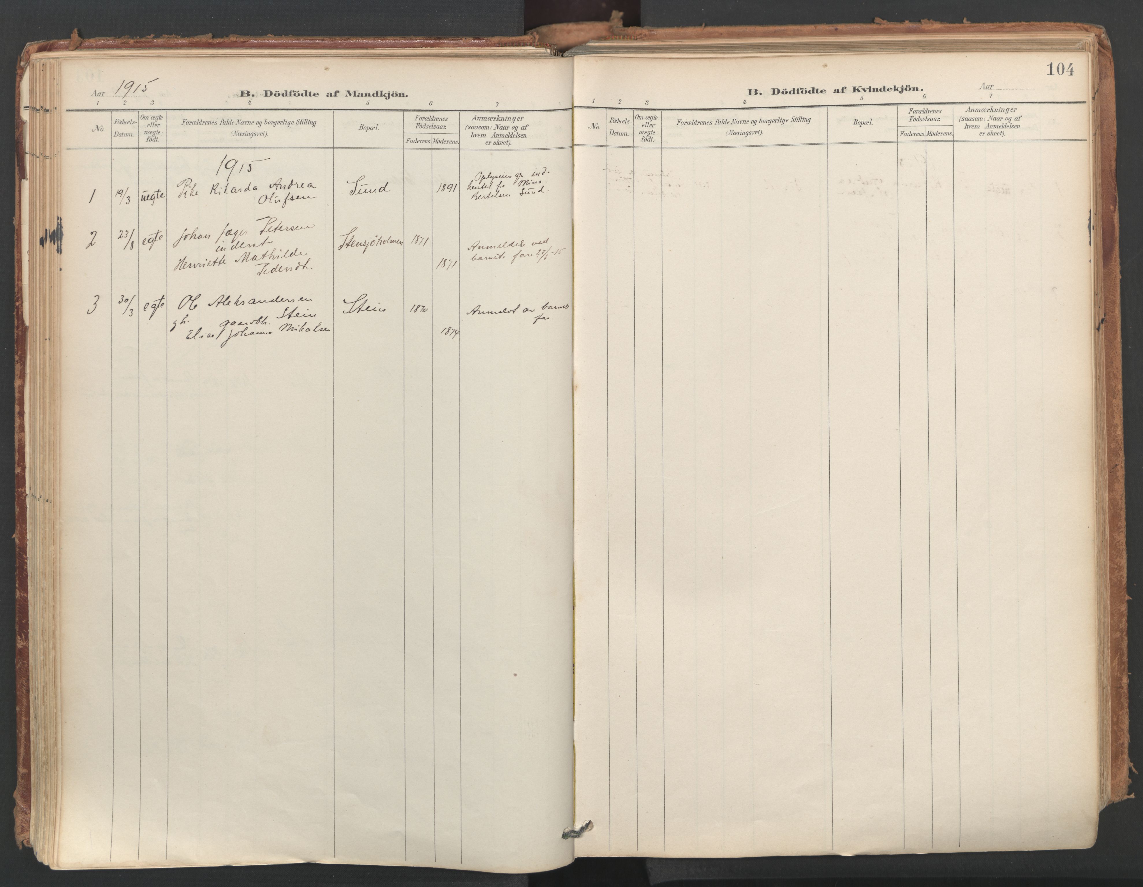 Ministerialprotokoller, klokkerbøker og fødselsregistre - Nordland, AV/SAT-A-1459/812/L0180: Parish register (official) no. 812A09, 1901-1915, p. 104