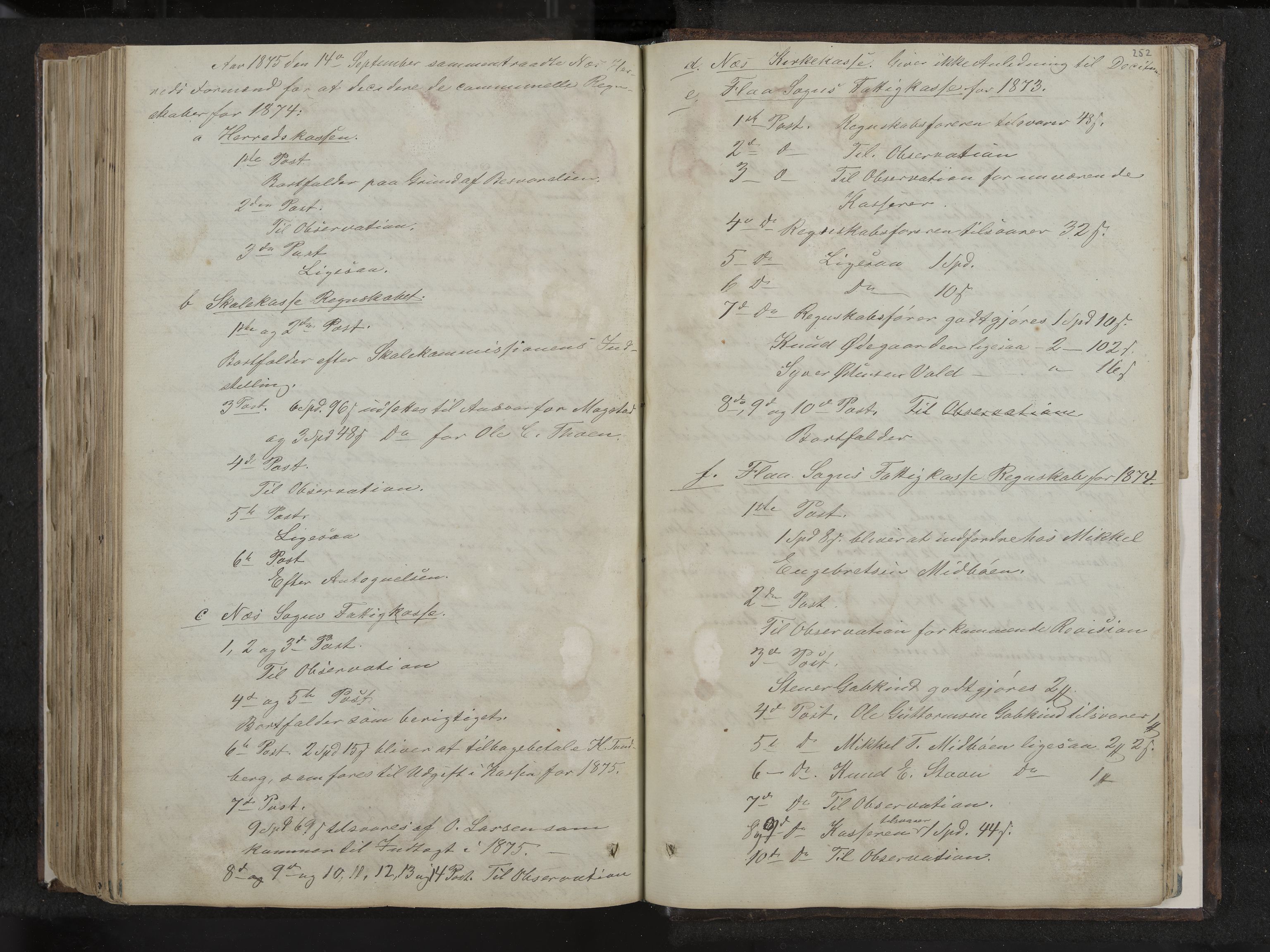 Nes formannskap og sentraladministrasjon, IKAK/0616021-1/A/Aa/L0001: Møtebok med register, 1838-1875, p. 252