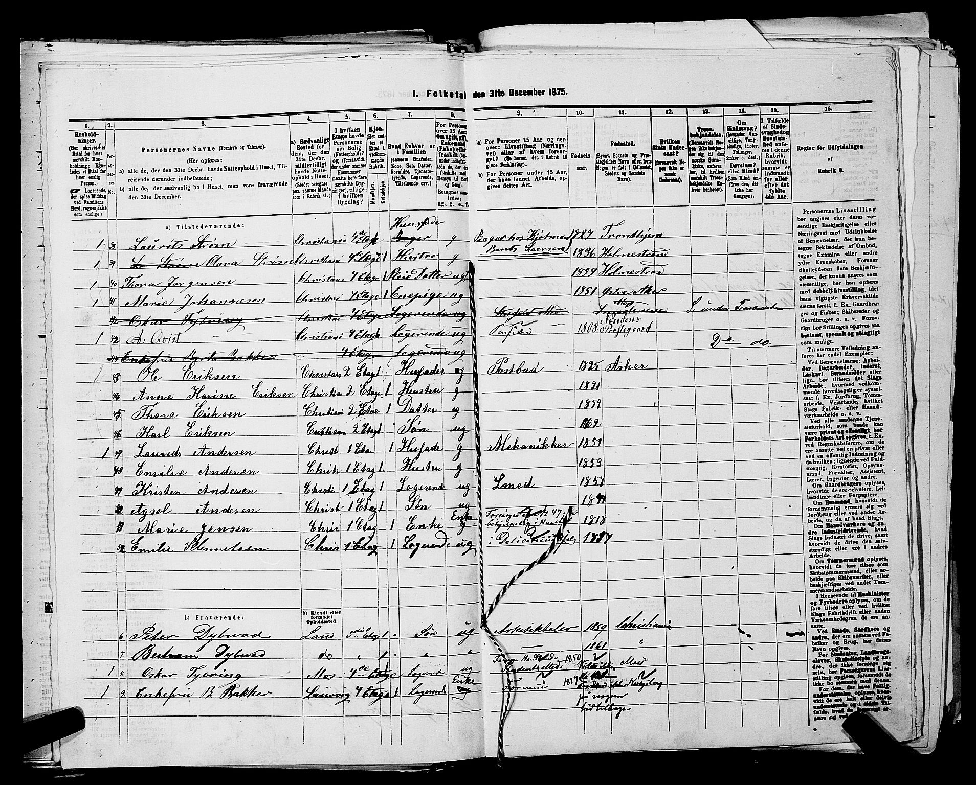 RA, 1875 census for 0301 Kristiania, 1875, p. 3189