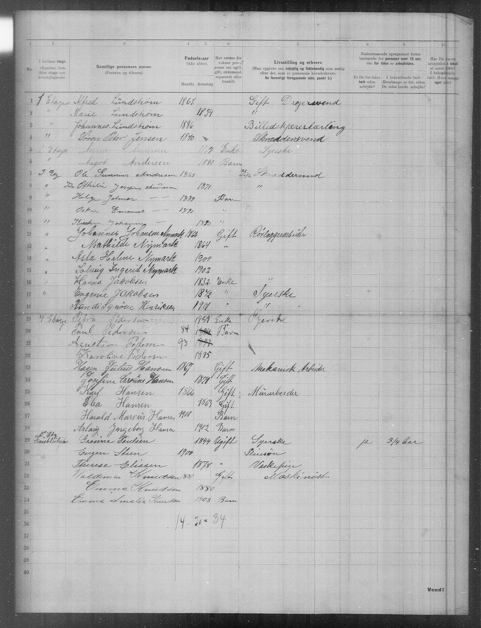 OBA, Municipal Census 1903 for Kristiania, 1903, p. 1788