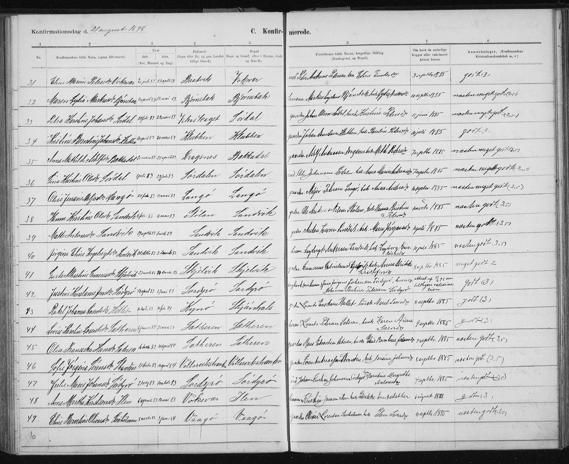 Ministerialprotokoller, klokkerbøker og fødselsregistre - Sør-Trøndelag, AV/SAT-A-1456/640/L0586: Parish register (copy) no. 640C03b, 1891-1908