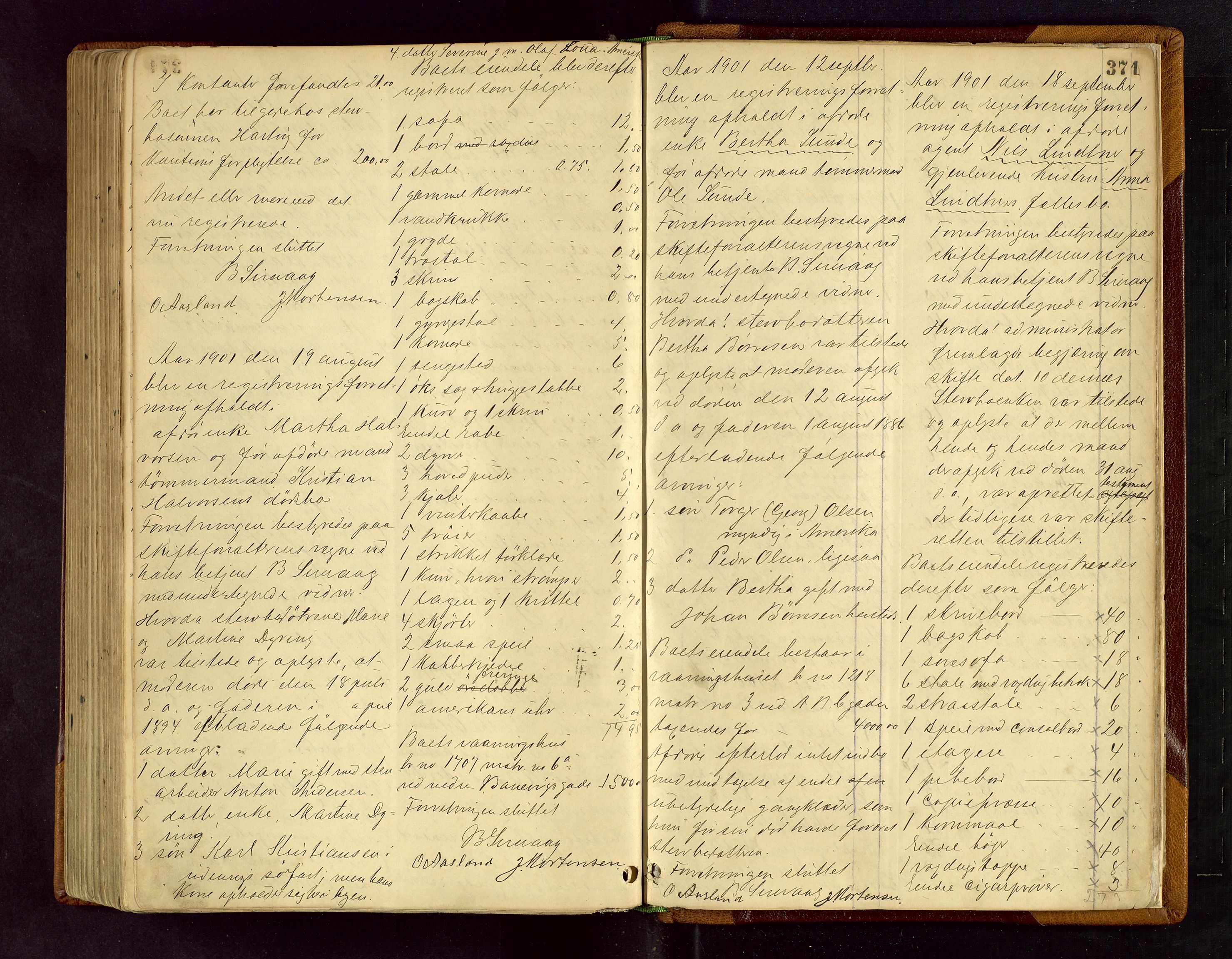 Stavanger skifteforvalter, AV/SAST-A-101412/001/5/53/533BA/L0001: Registreringsprotokoll, 1882-1902, p. 371
