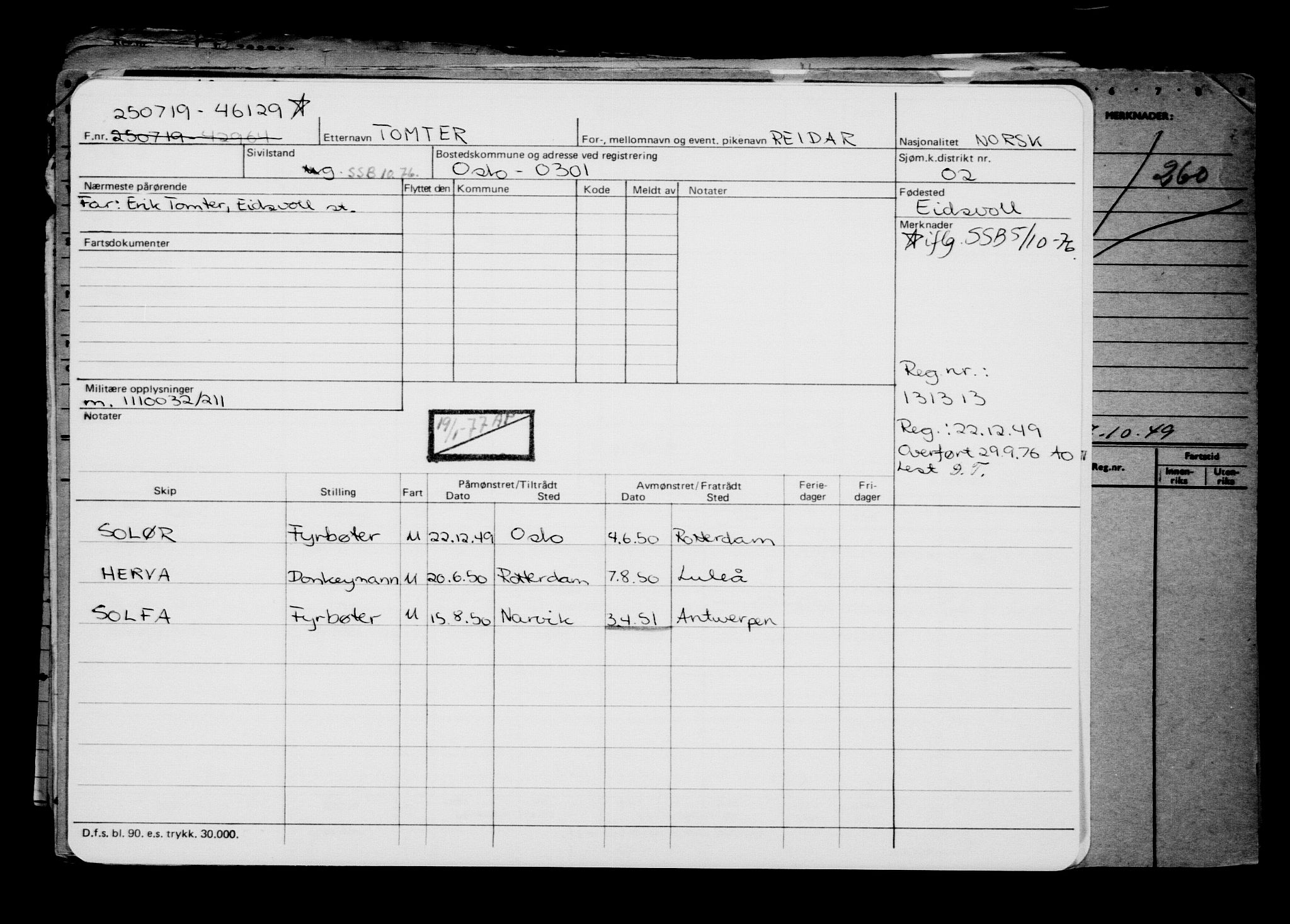 Direktoratet for sjømenn, AV/RA-S-3545/G/Gb/L0170: Hovedkort, 1919, p. 444