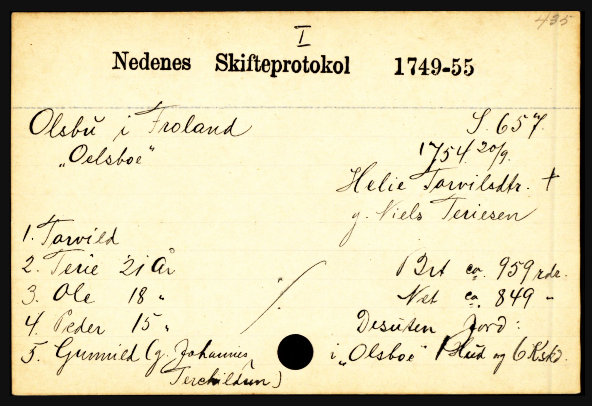 Nedenes sorenskriveri før 1824, AV/SAK-1221-0007/H, p. 22893