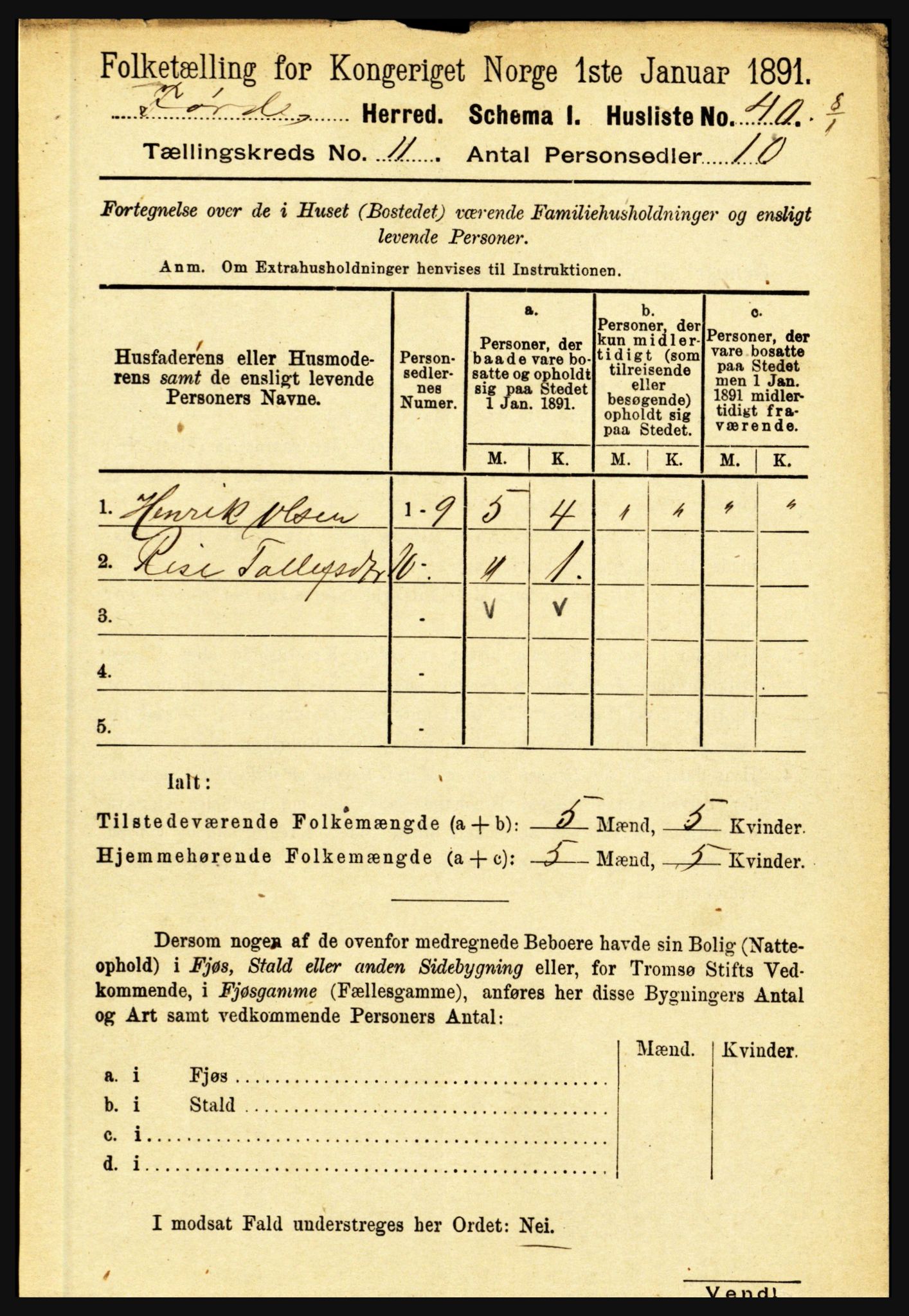 RA, 1891 census for 1432 Førde, 1891, p. 4004