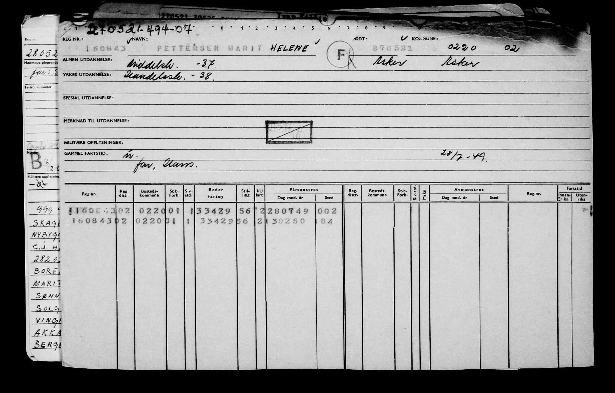 Direktoratet for sjømenn, RA/S-3545/G/Gb/L0194: Hovedkort, 1921, p. 222