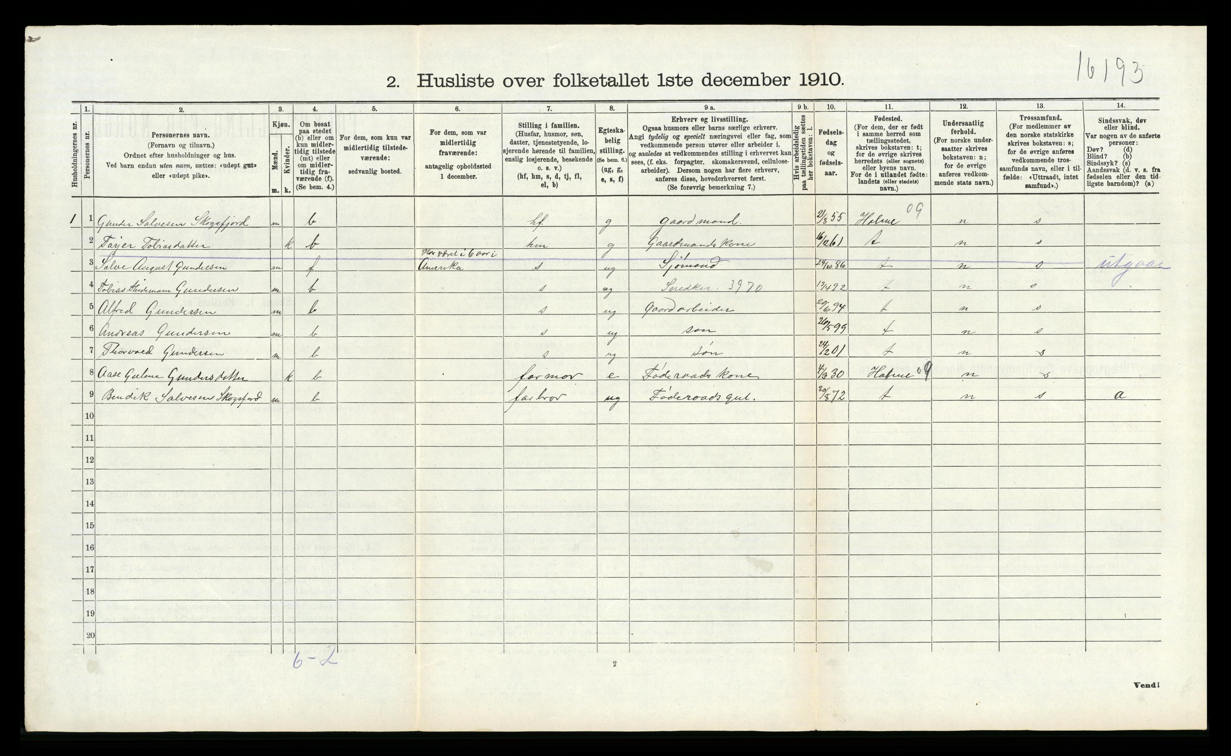 RA, 1910 census for Halse og Harkmark, 1910, p. 445