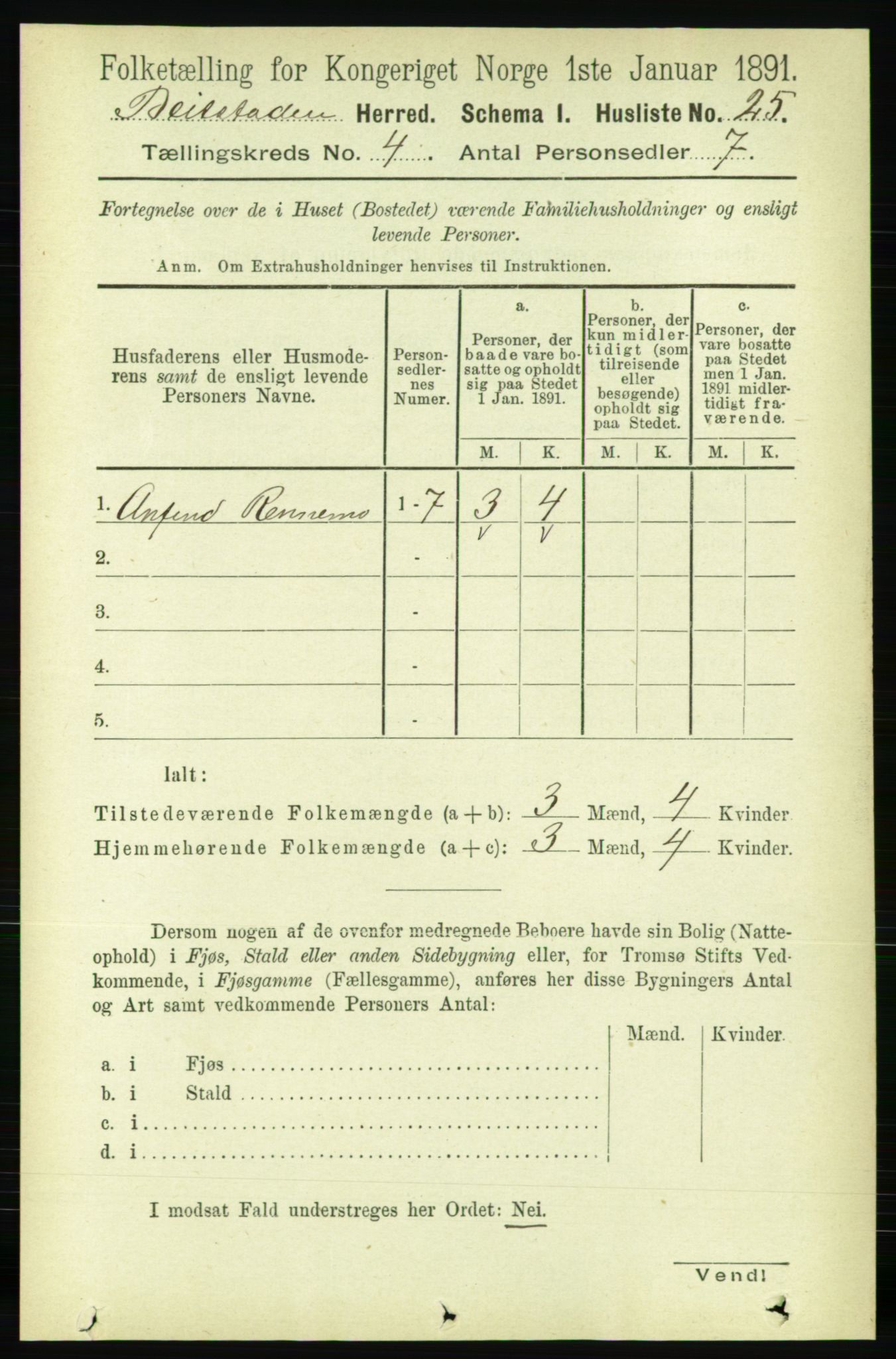 RA, 1891 census for 1727 Beitstad, 1891, p. 990