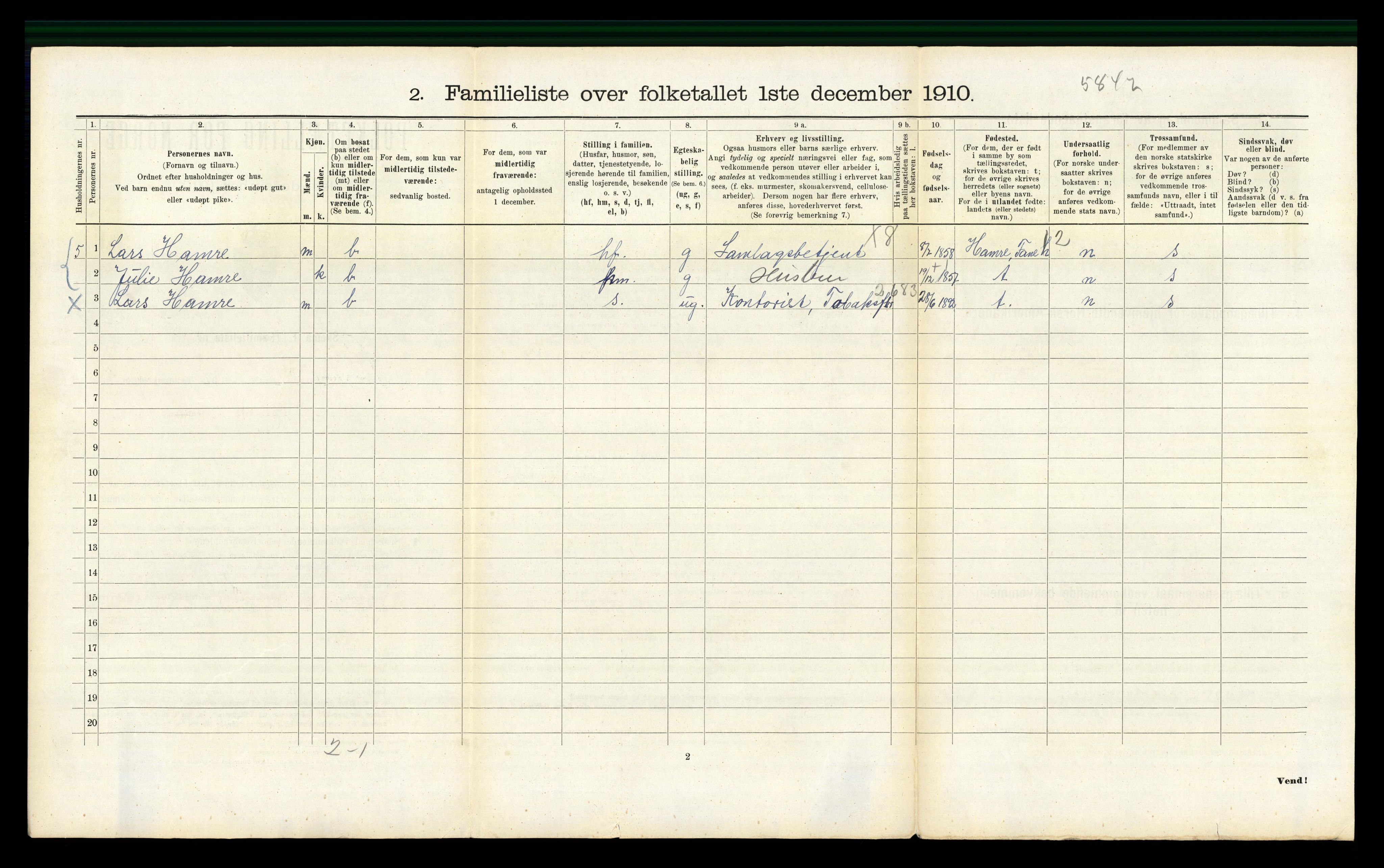 RA, 1910 census for Bergen, 1910, p. 32220