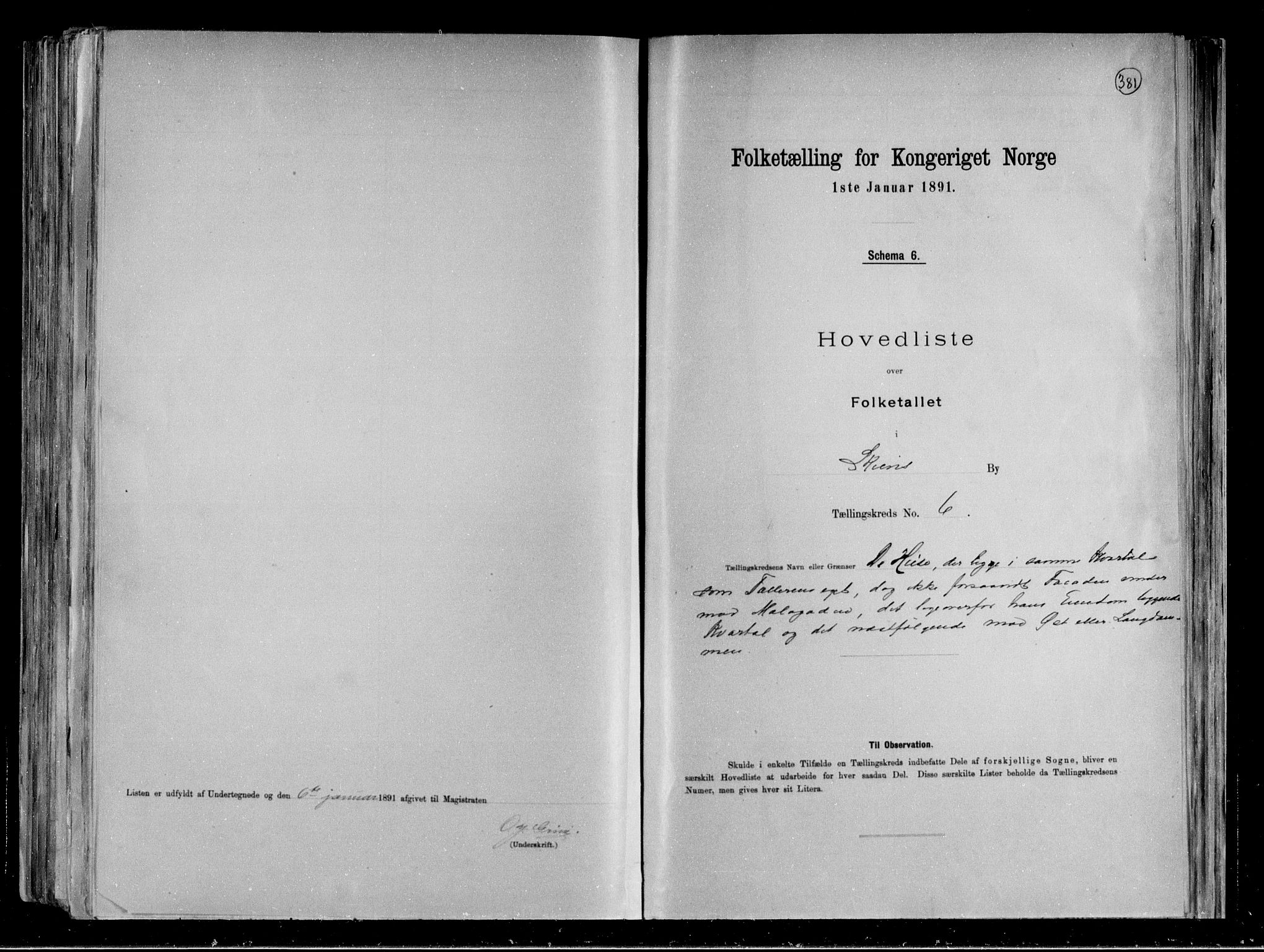 RA, 1891 census for 0806 Skien, 1891, p. 19