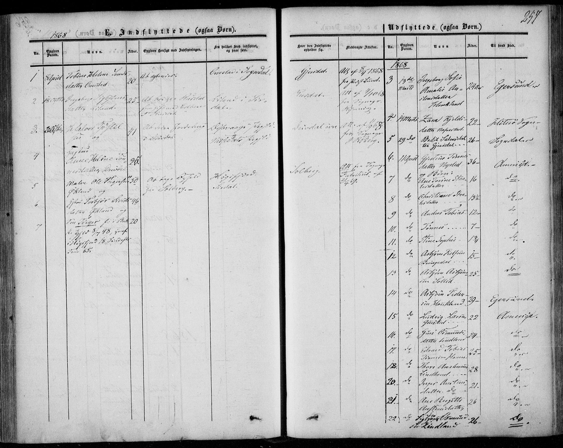 Lund sokneprestkontor, AV/SAST-A-101809/S06/L0009: Parish register (official) no. A 8, 1853-1877, p. 257