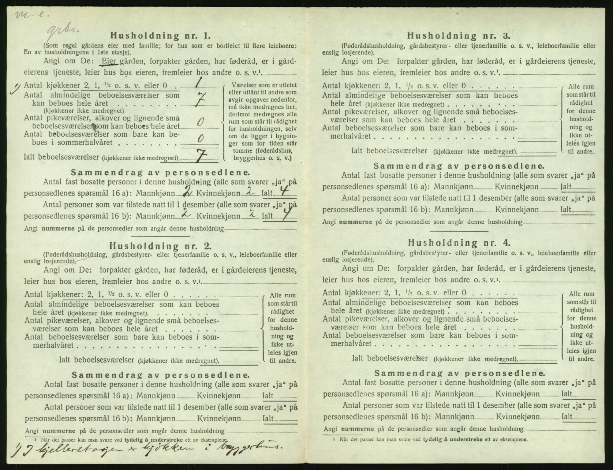 SAK, 1920 census for Austre Moland, 1920, p. 224