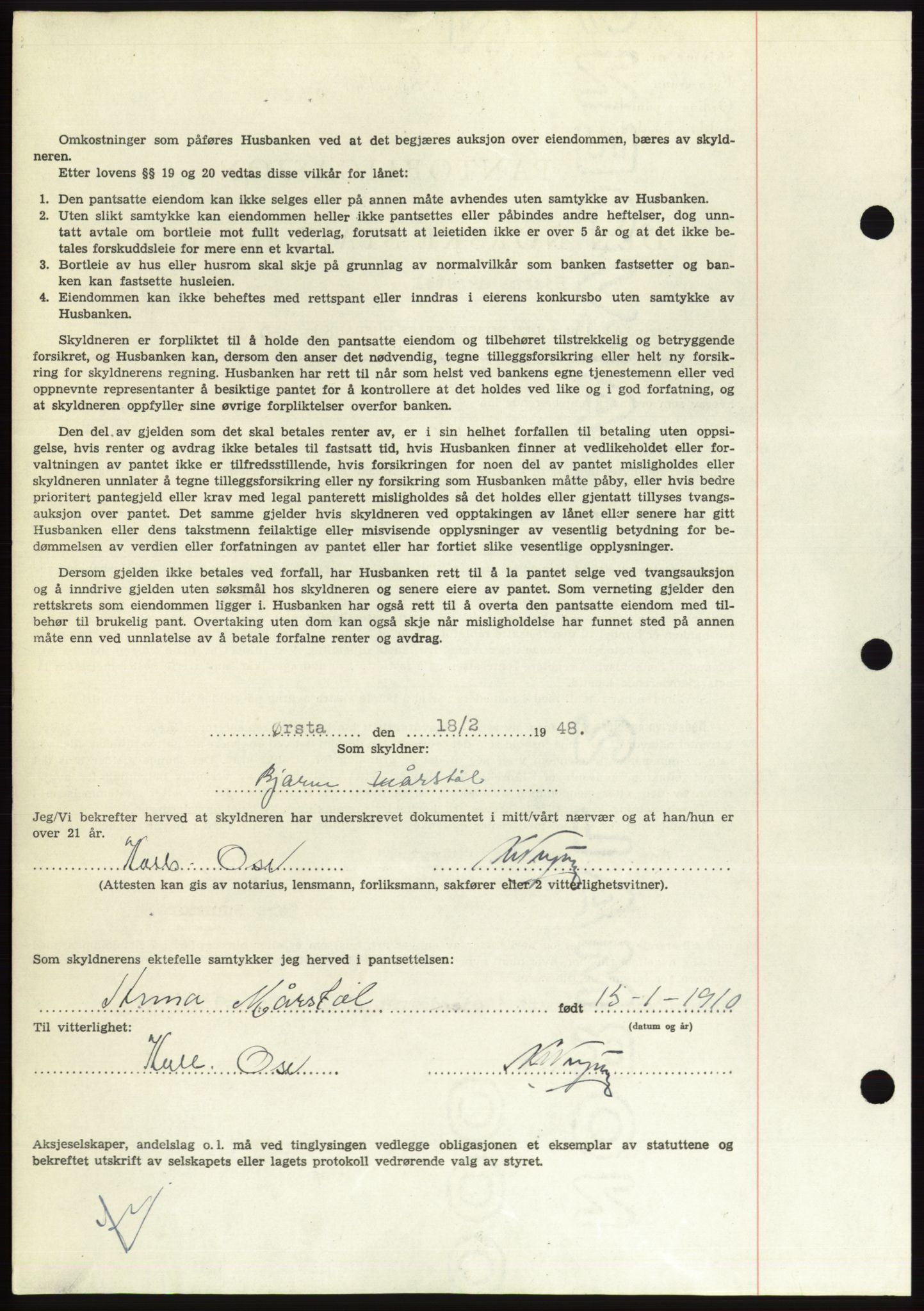 Søre Sunnmøre sorenskriveri, AV/SAT-A-4122/1/2/2C/L0115: Mortgage book no. 3B, 1947-1948, Diary no: : 236/1948