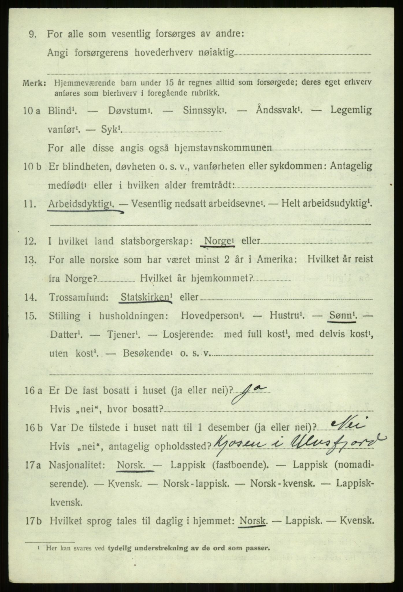 SATØ, 1920 census for Tranøy, 1920, p. 3358