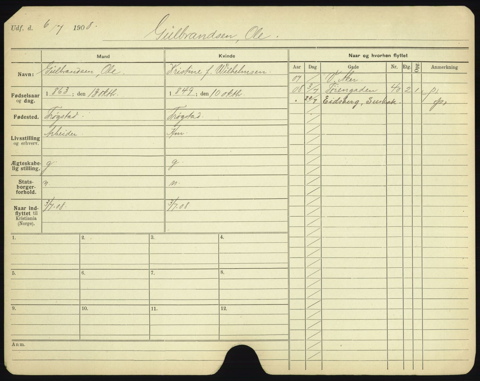 Oslo folkeregister, Registerkort, SAO/A-11715/F/Fa/Fac/L0003: Menn, 1906-1914, p. 750a