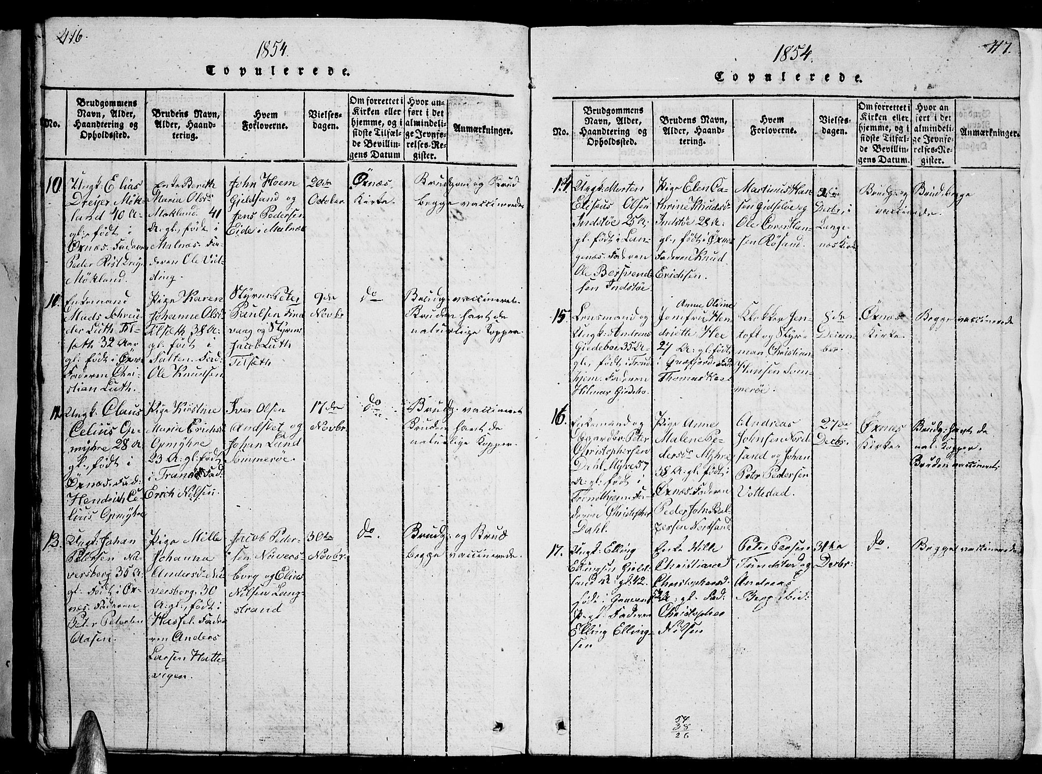 Ministerialprotokoller, klokkerbøker og fødselsregistre - Nordland, AV/SAT-A-1459/893/L1346: Parish register (copy) no. 893C01, 1820-1858, p. 416-417