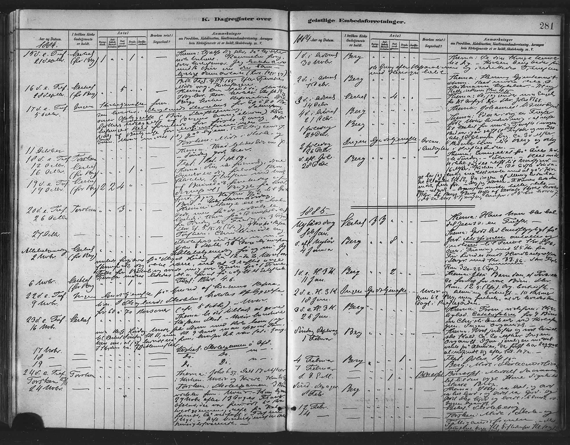 Berg sokneprestkontor, SATØ/S-1318/G/Ga/Gaa/L0004kirke: Parish register (official) no. 4, 1880-1894, p. 281