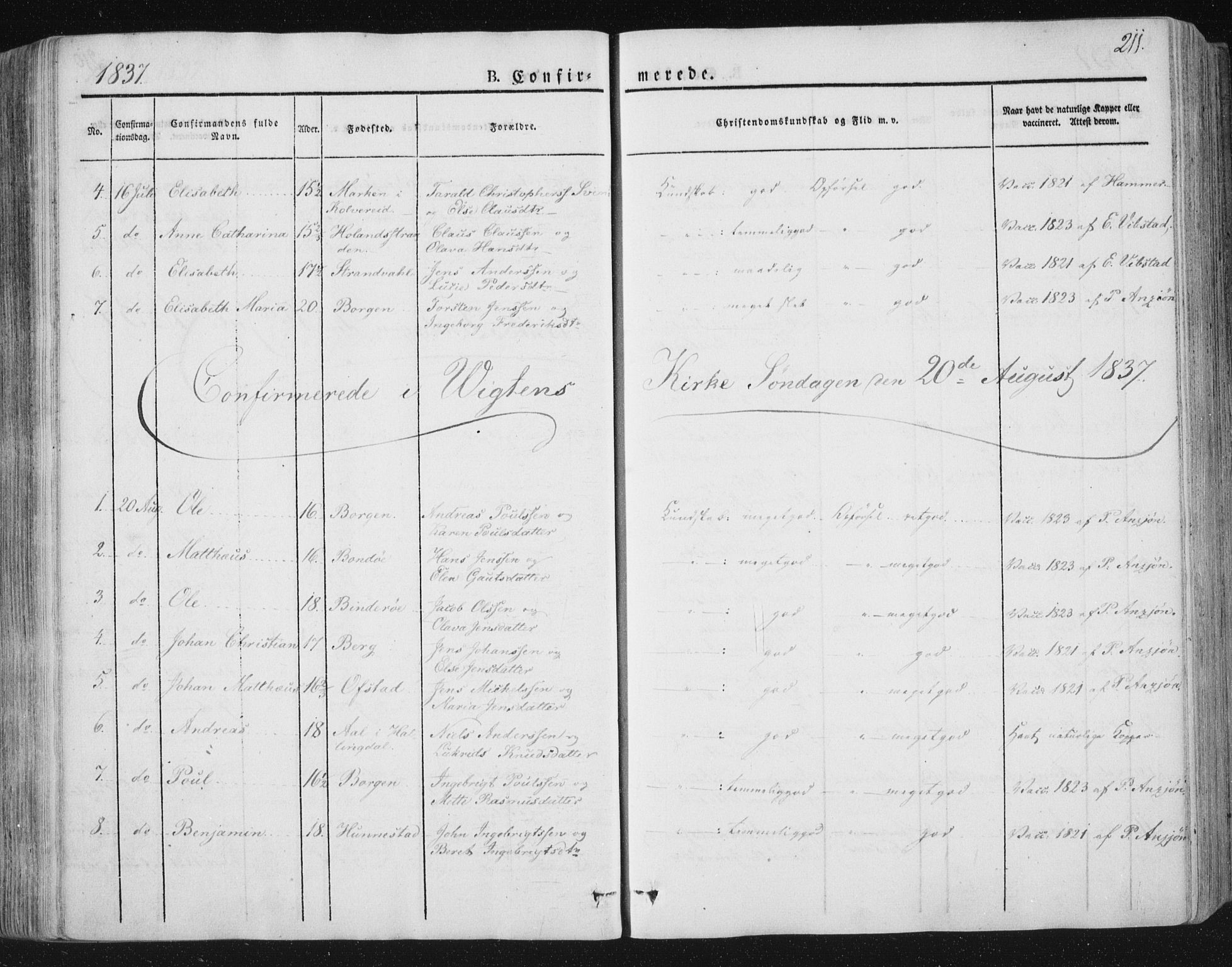 Ministerialprotokoller, klokkerbøker og fødselsregistre - Nord-Trøndelag, AV/SAT-A-1458/784/L0669: Parish register (official) no. 784A04, 1829-1859, p. 211