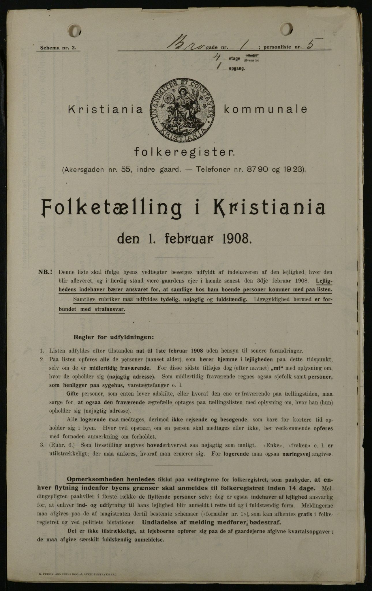 OBA, Municipal Census 1908 for Kristiania, 1908, p. 9232