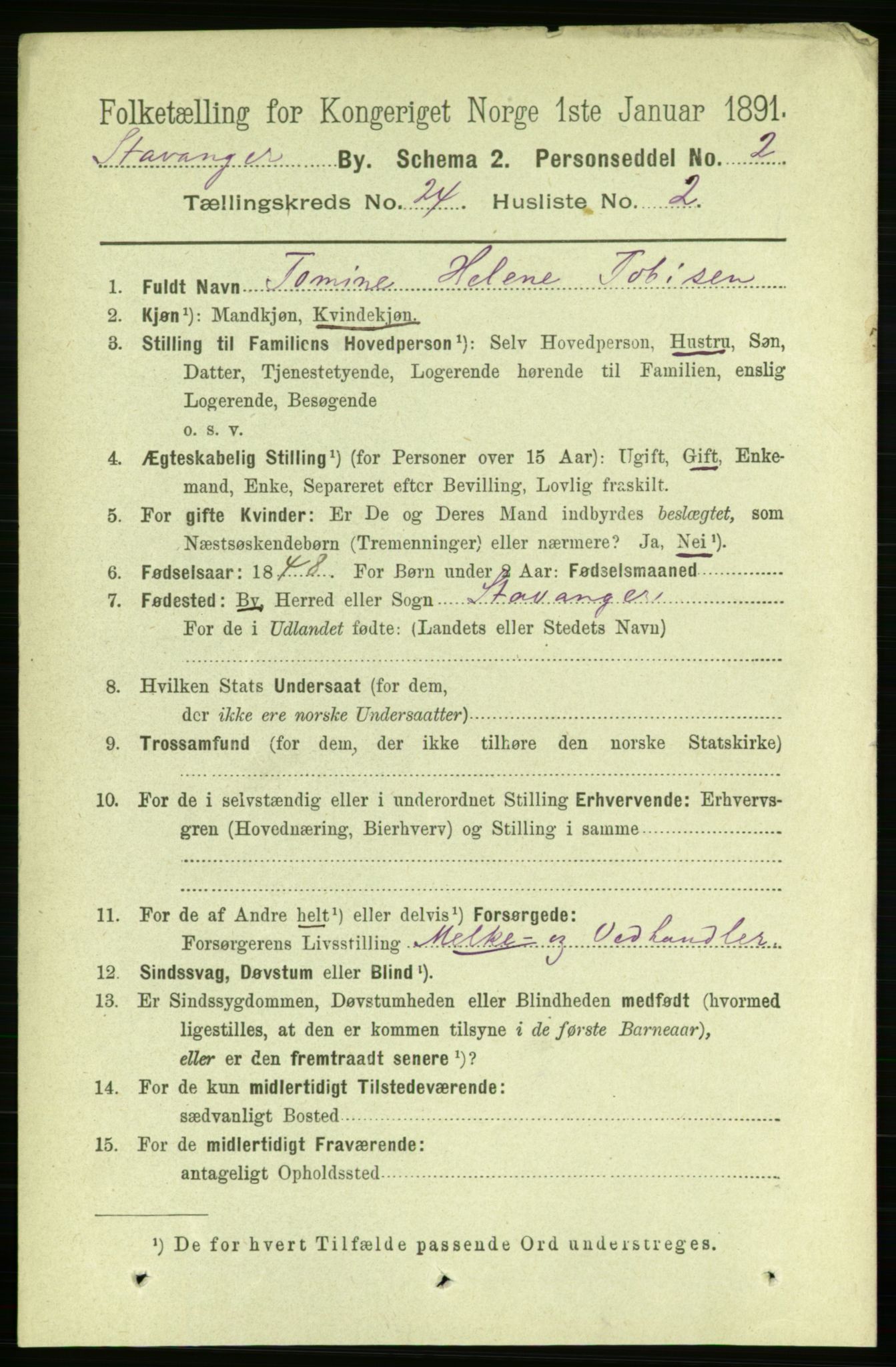 RA, 1891 census for 1103 Stavanger, 1891, p. 26326