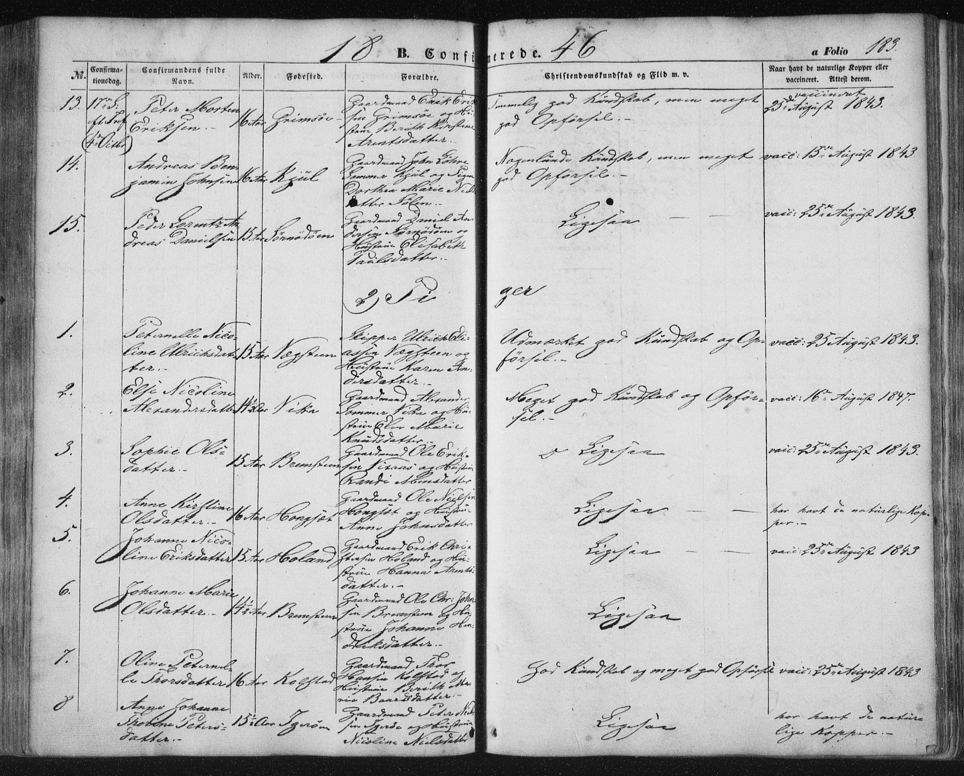 Ministerialprotokoller, klokkerbøker og fødselsregistre - Nordland, AV/SAT-A-1459/816/L0240: Parish register (official) no. 816A06, 1846-1870, p. 183