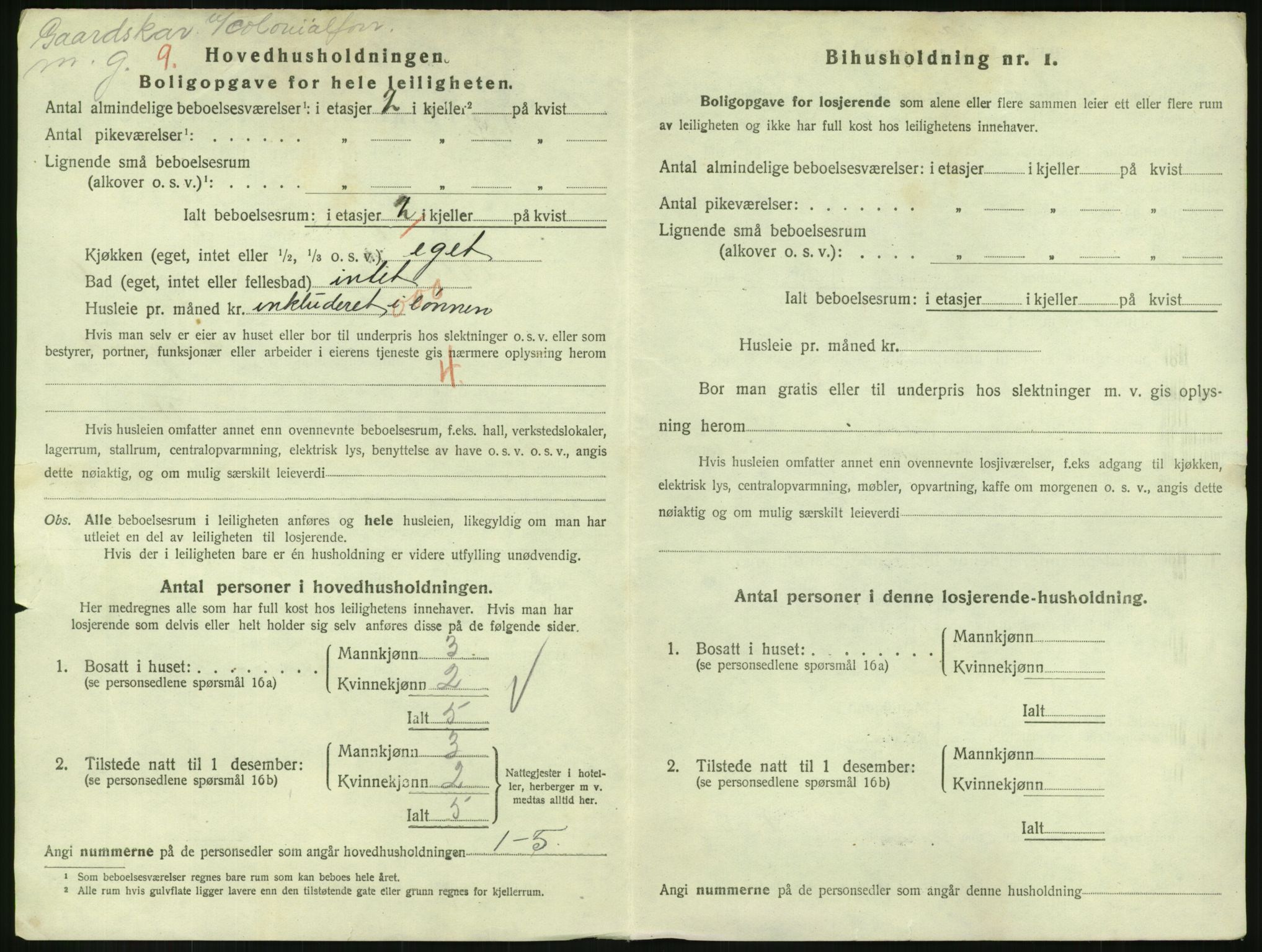 SAH, 1920 census for Lillehammer, 1920, p. 2321