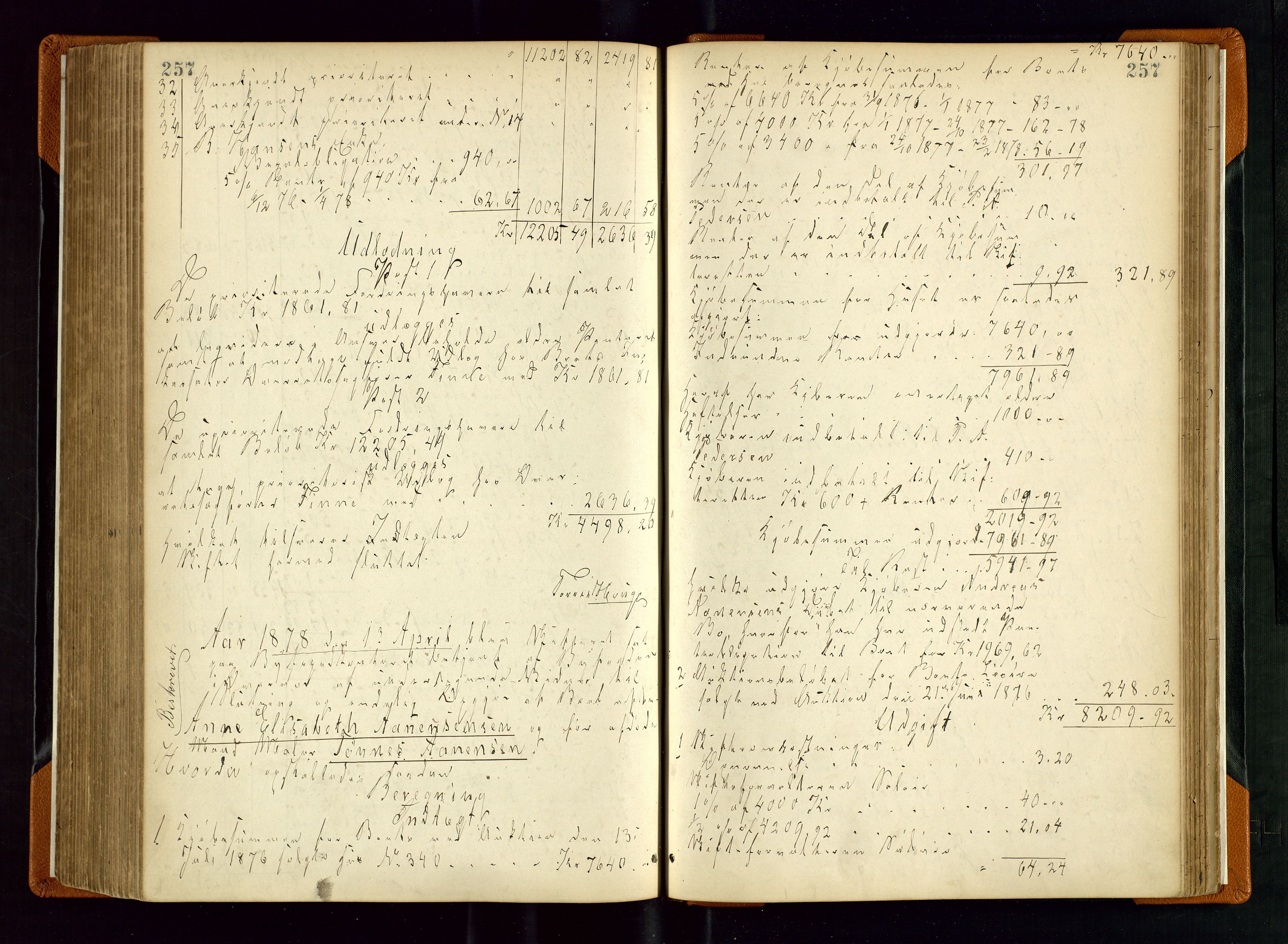 Stavanger byfogd, AV/SAST-A-101408/001/5/50/503BD/L0002: Skifteutlodningsprotokoll, 1871-1878, p. 257