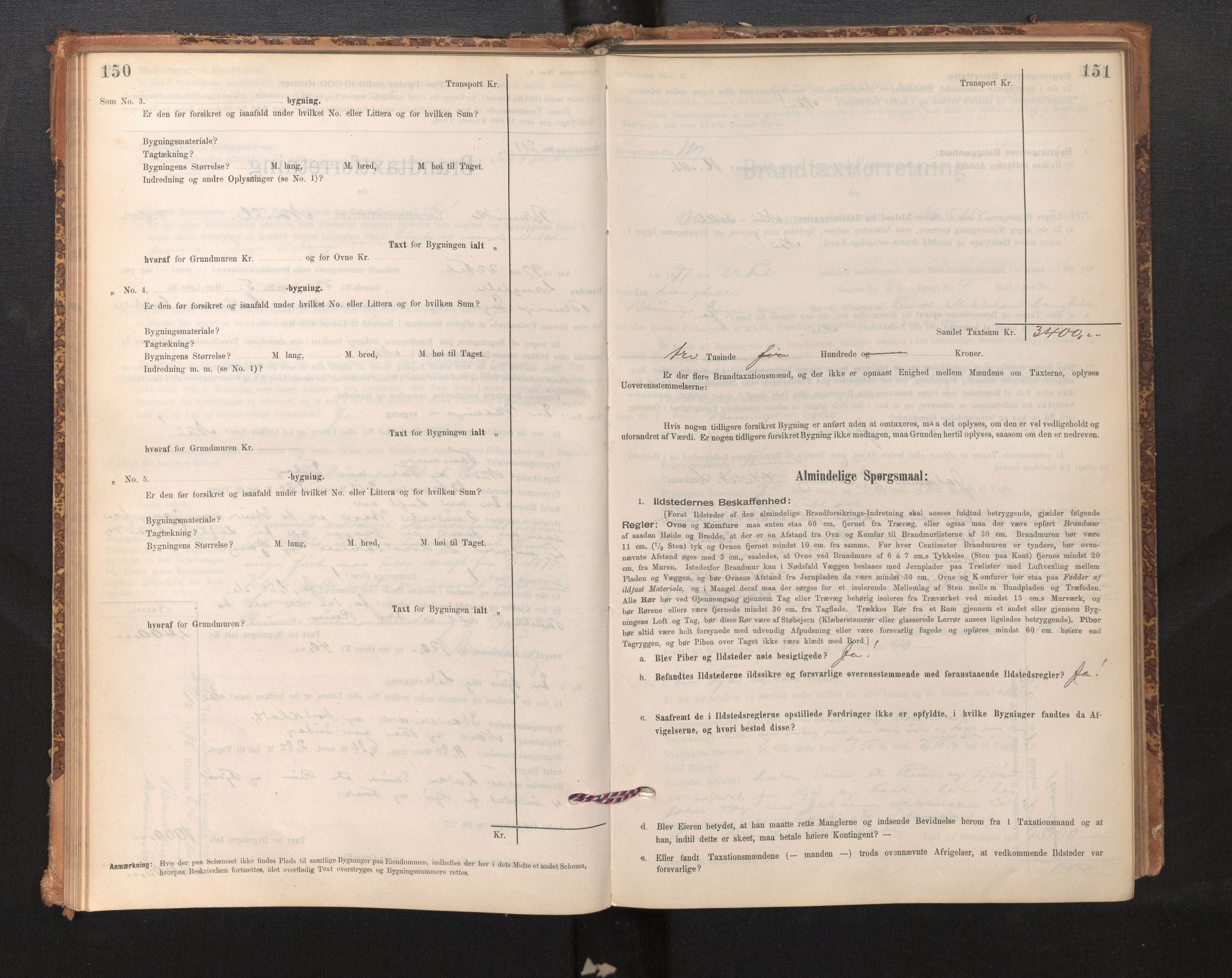 Lensmannen i Bruvik, SAB/A-31301/0012/L0006: Branntakstprotokoll, skjematakst, 1894-1906, p. 150-151