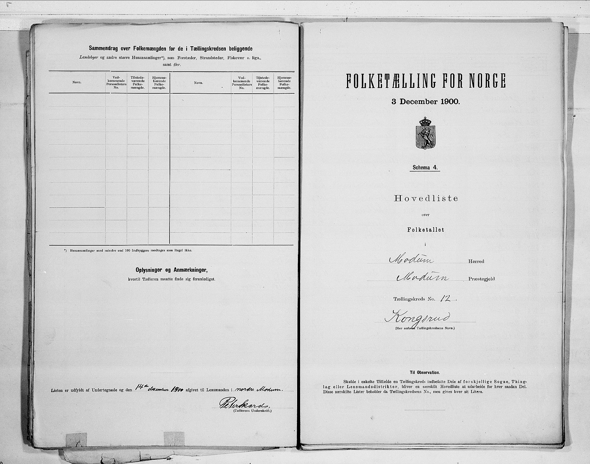 RA, 1900 census for Modum, 1900, p. 30