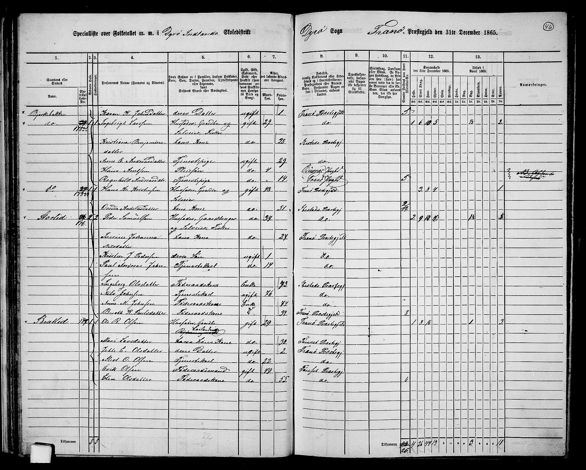 RA, 1865 census for Tranøy, 1865, p. 40