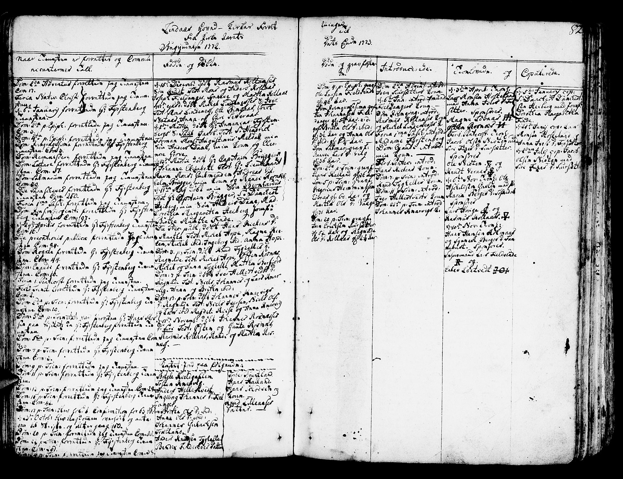Lindås Sokneprestembete, SAB/A-76701/H/Haa: Parish register (official) no. A 4, 1764-1791, p. 82