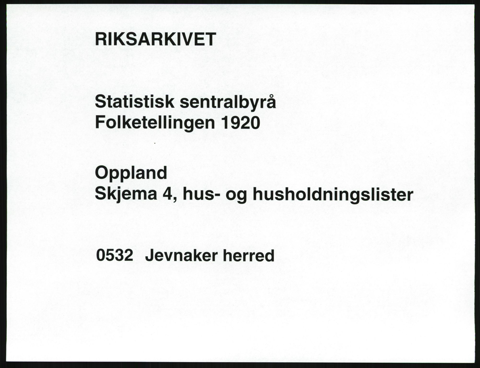 SAH, 1920 census for Jevnaker, 1920, p. 31