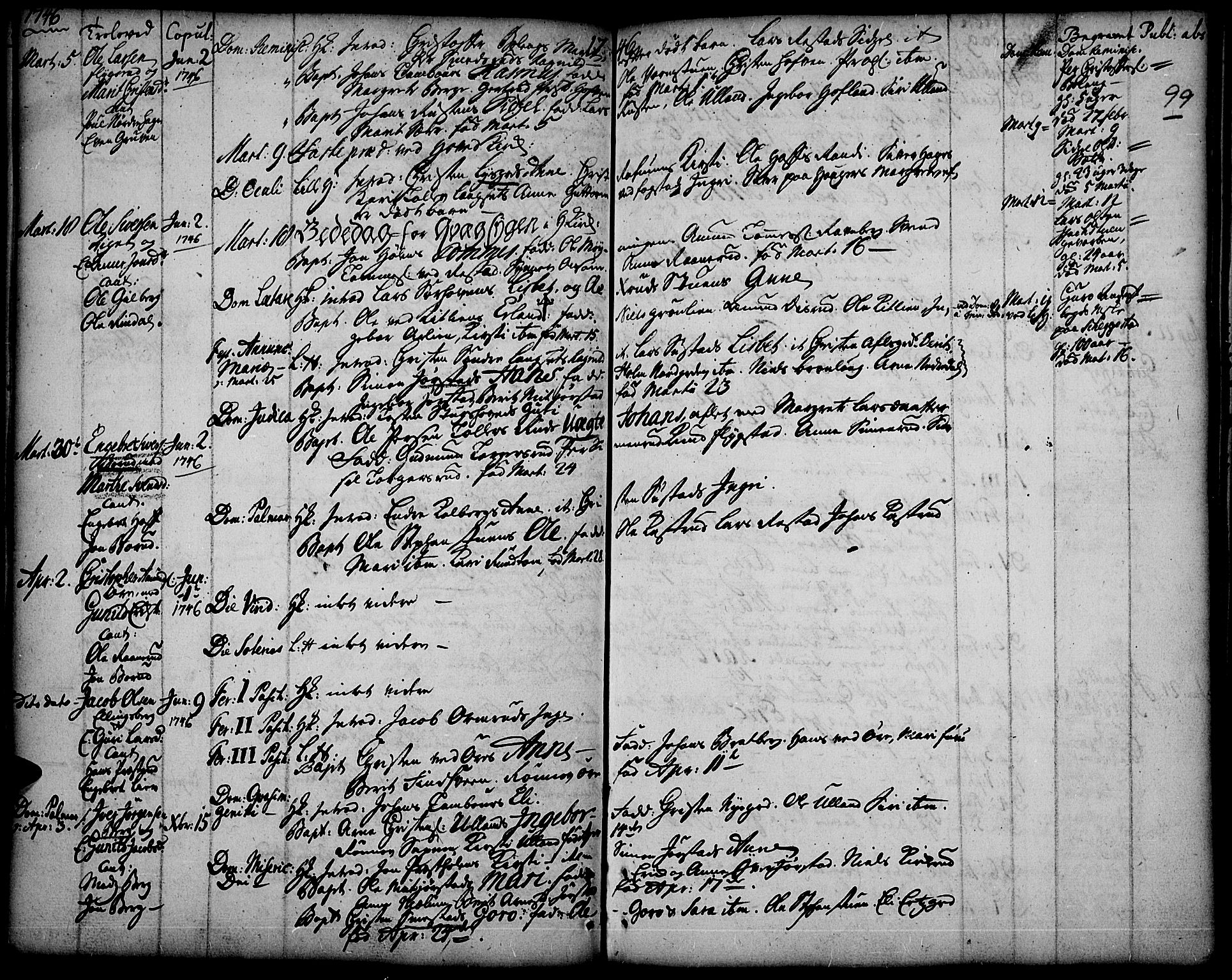 Fåberg prestekontor, AV/SAH-PREST-086/H/Ha/Haa/L0001: Parish register (official) no. 1, 1727-1775, p. 99