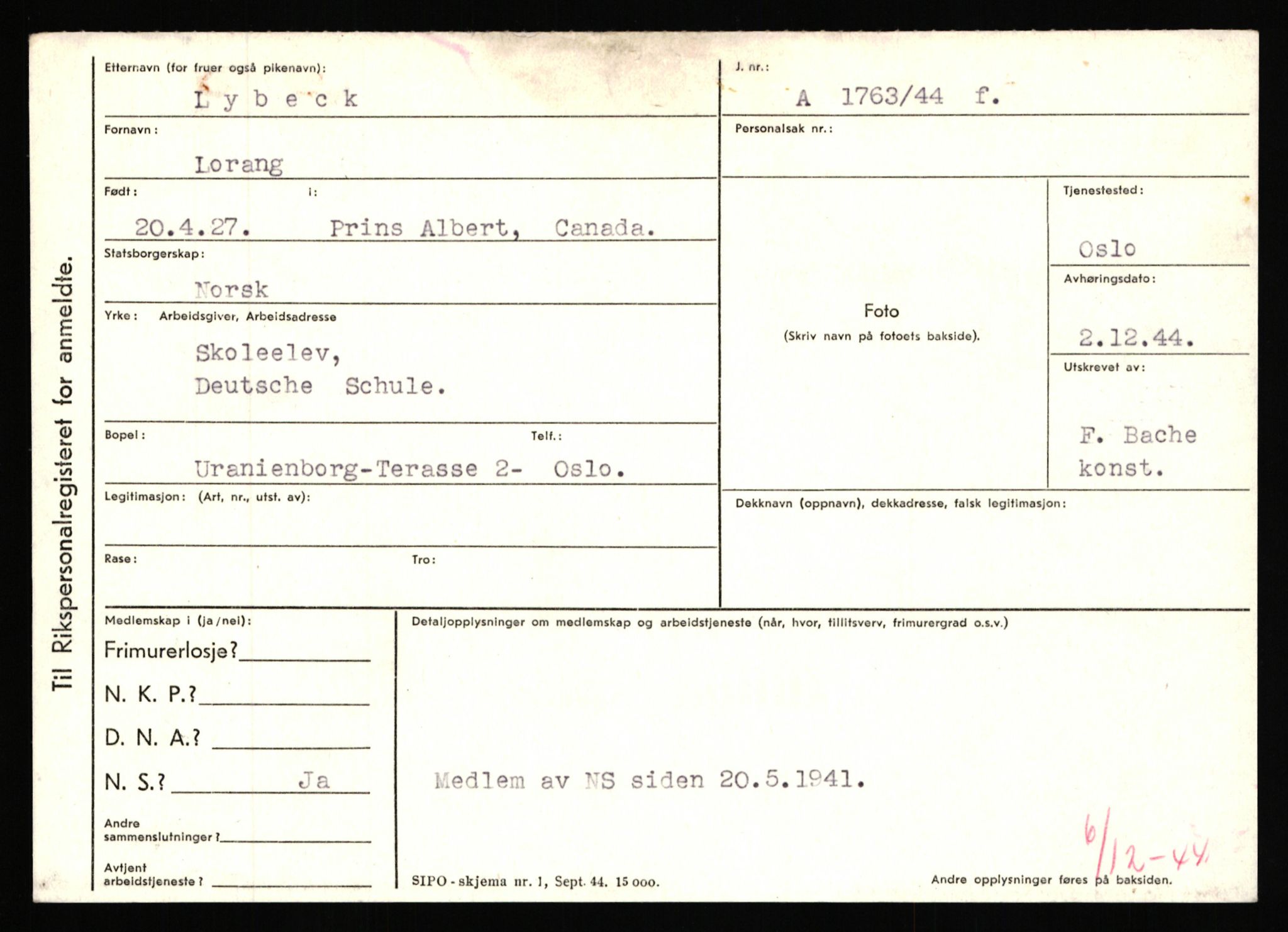 Statspolitiet - Hovedkontoret / Osloavdelingen, AV/RA-S-1329/C/Ca/L0010: Lind - Moksnes, 1943-1945, p. 1544