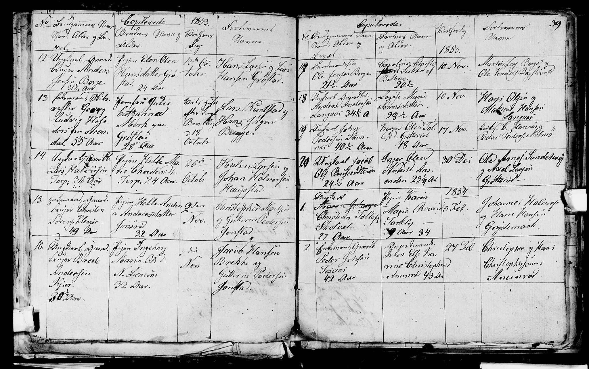 Våle kirkebøker, AV/SAKO-A-334/G/Ga/L0002: Parish register (copy) no. I 2, 1851-1863, p. 38-39