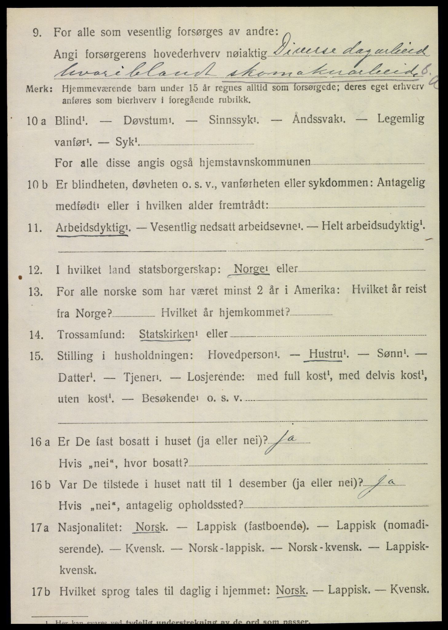 SAT, 1920 census for Foldereid, 1920, p. 1321